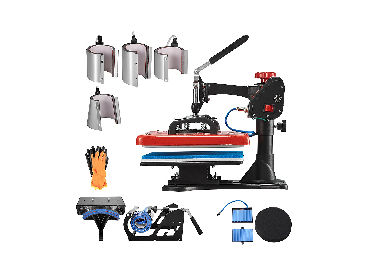 Hitzepresse SucceBuy 10-in-1-Hitzepresse, 30,5 x 38,1 Cm, Rot, Sublimationsmaschine für Stift und Tasse