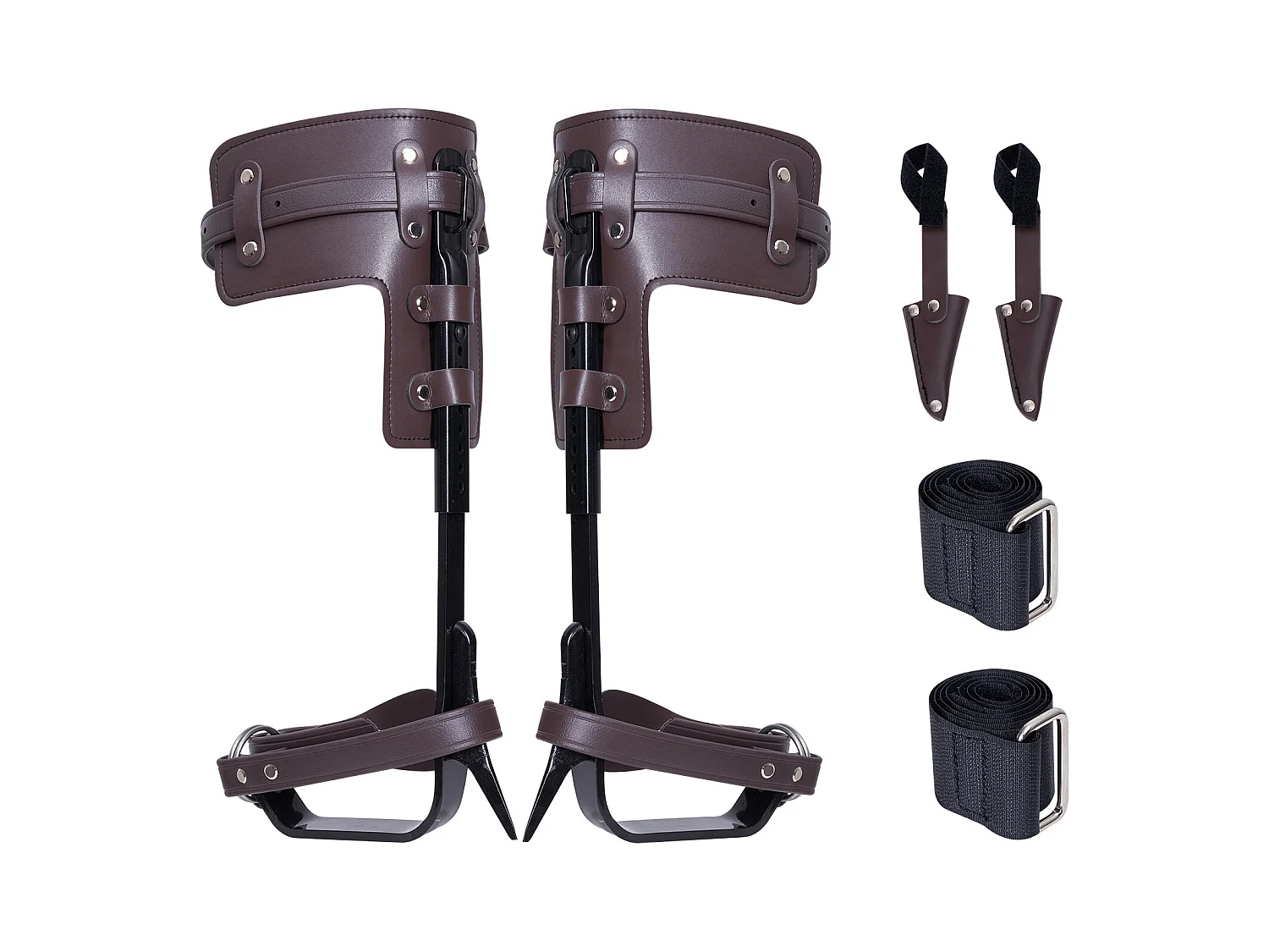 Pointes d'Escalade pour Arbres SucceBuy, Éperons d'Escalade en Acier Allié, Équipement d'Arboriste, Marron