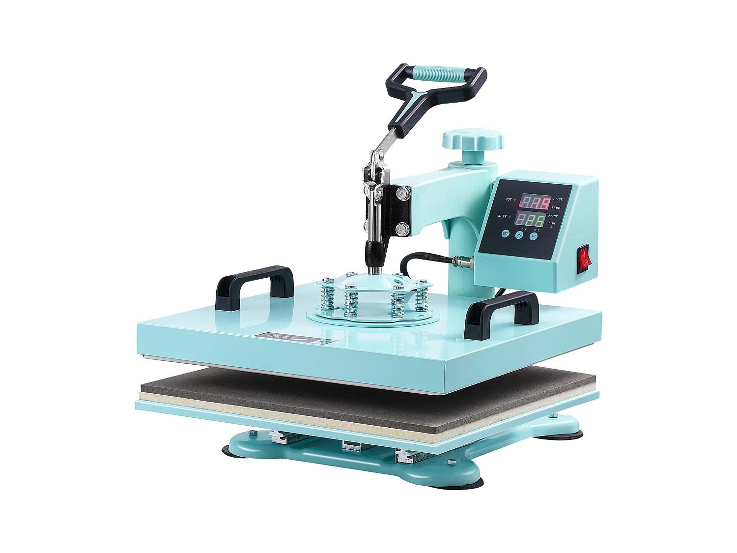 Presse à Chaud SucceBuy Presse à Chaud 8 en 1 avec Presse à Gobelet de 30 oz pour T-shirts 38.1x38.1 cm Vert