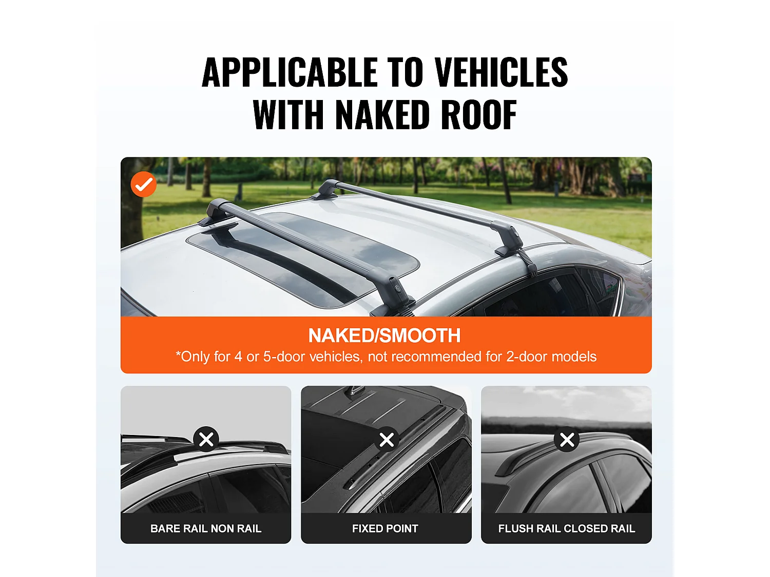 Barre Transversale de Toit Universelle SucceBuy en Aluminium pour Véhicule à Toit Nu avec Serrure