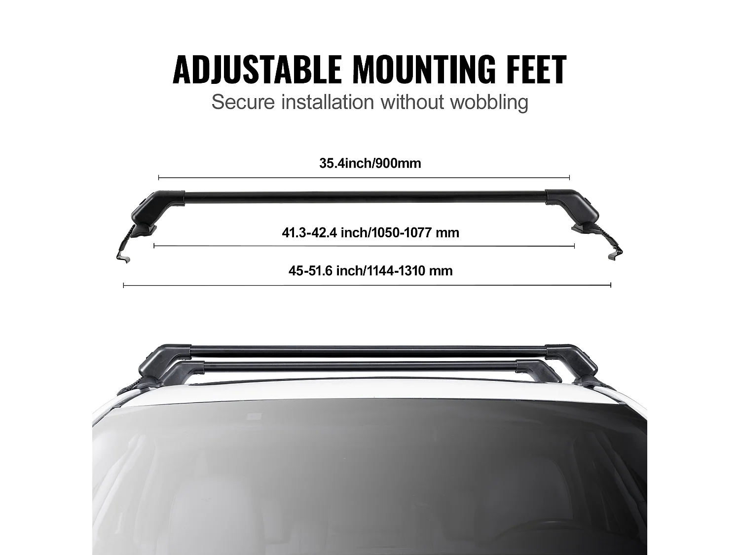 Barre Transversale de Toit Universelle SucceBuy en Aluminium pour Véhicule à Toit Nu avec Serrure