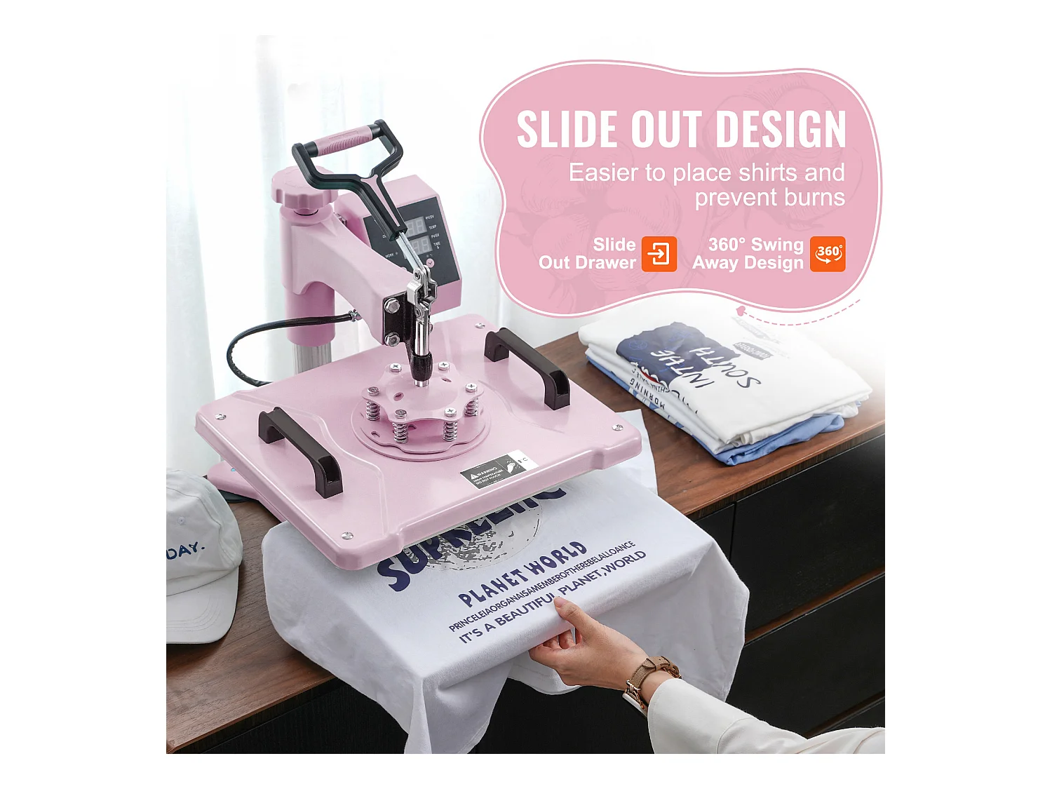 Presse à Chaud SucceBuy Presse à Chaud 5 en 1, 30.5 x 38.1 CM , Rose