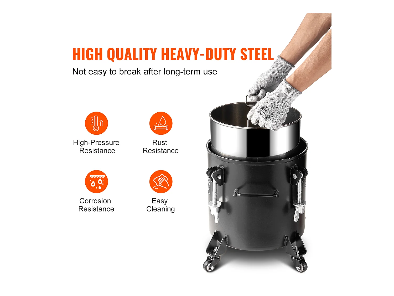 Serbatoio di Vernice a Pressione SucceBuy 20 L/5 Gal con Ruote e Prodotto di Stanchi per Rparazione di Fuga