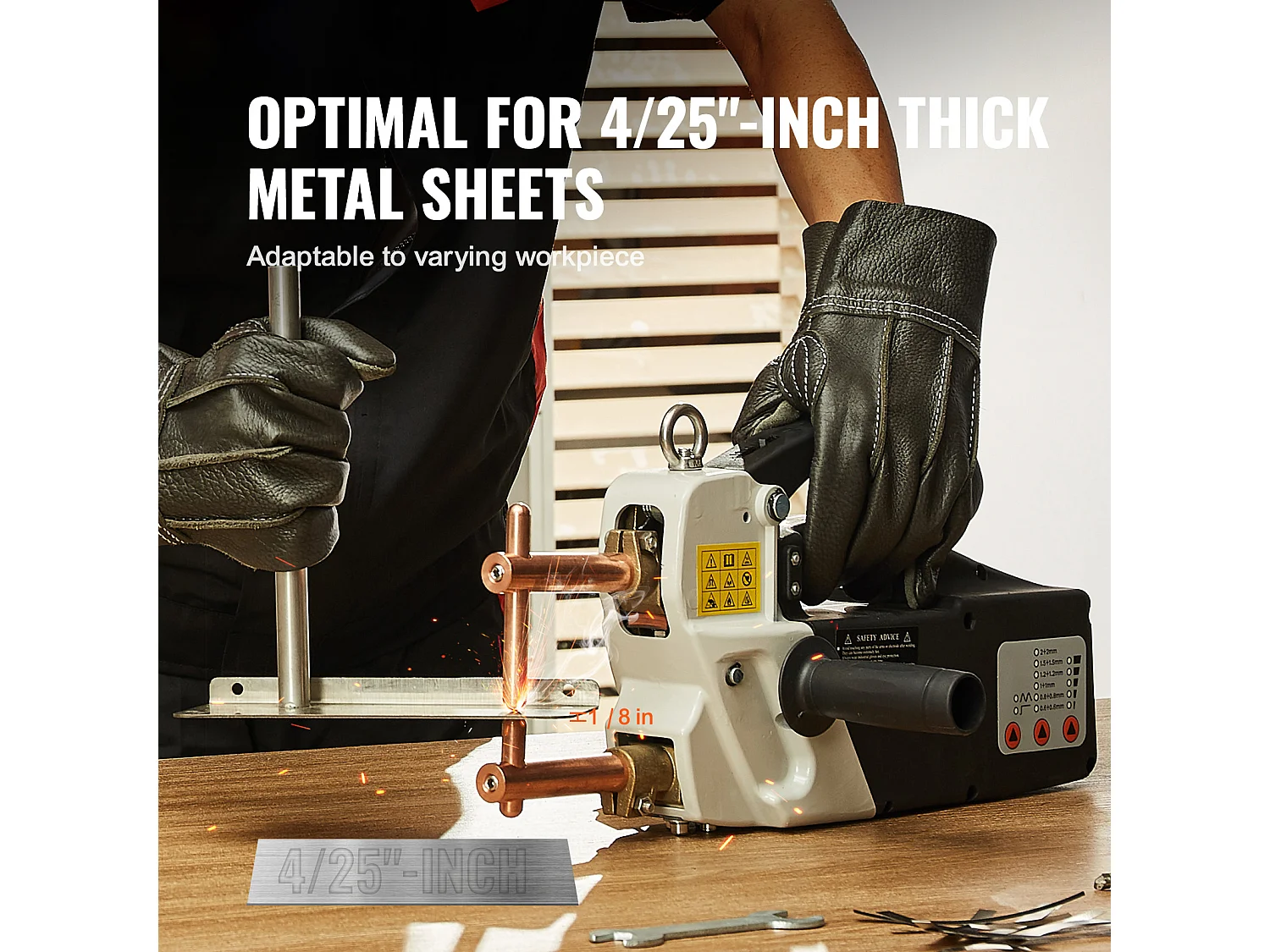 Soudeuse par Points SucceBuy 0.41cm d'Épaisseur, Pistolet de Soudage Portatif, Soudage par Points de Tôle, Capacité d'Entrée de 9,2 kVA