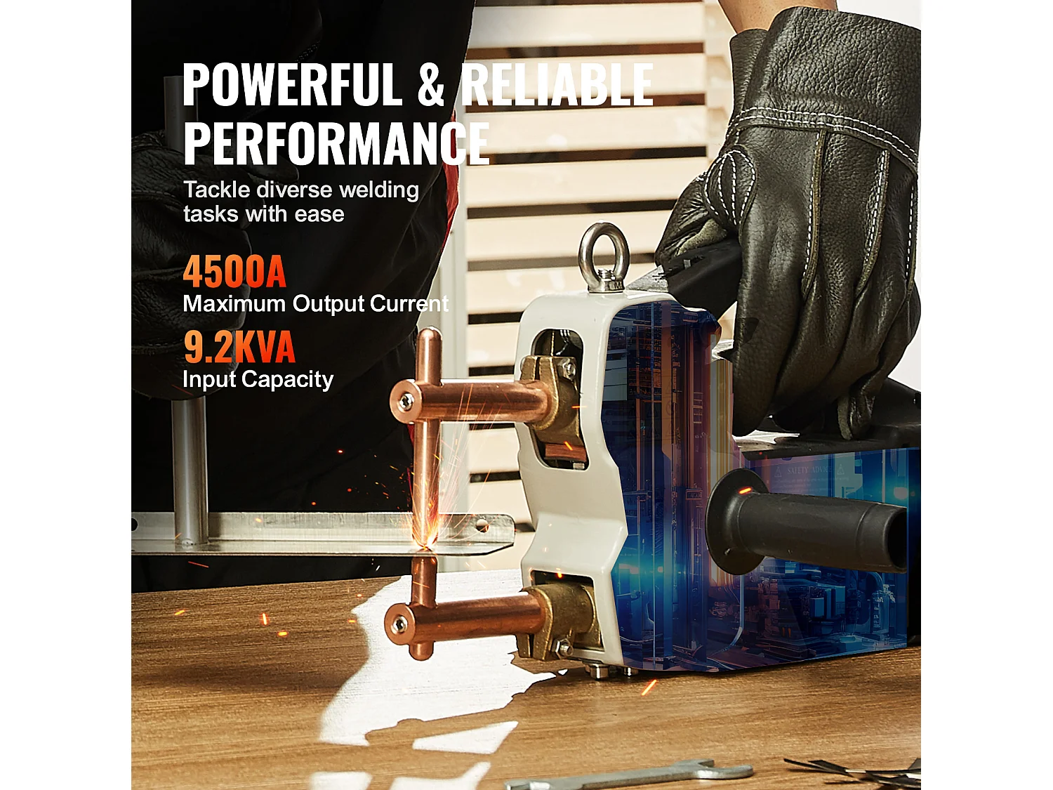 Soudeuse par Points SucceBuy 0.41cm d'Épaisseur, Pistolet de Soudage Portatif, Soudage par Points de Tôle, Capacité d'Entrée de 9,2 kVA