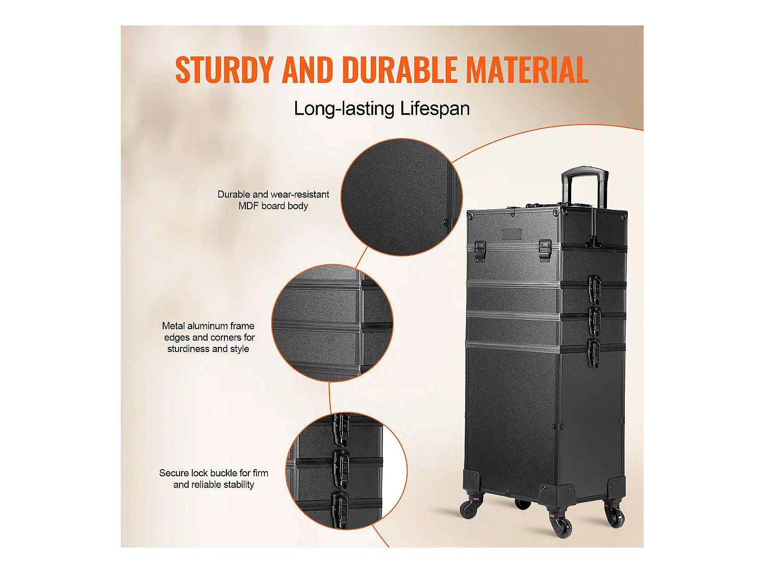 Valigia per il Trucco Professionale SucceBuy in Alluminio 5 in 1