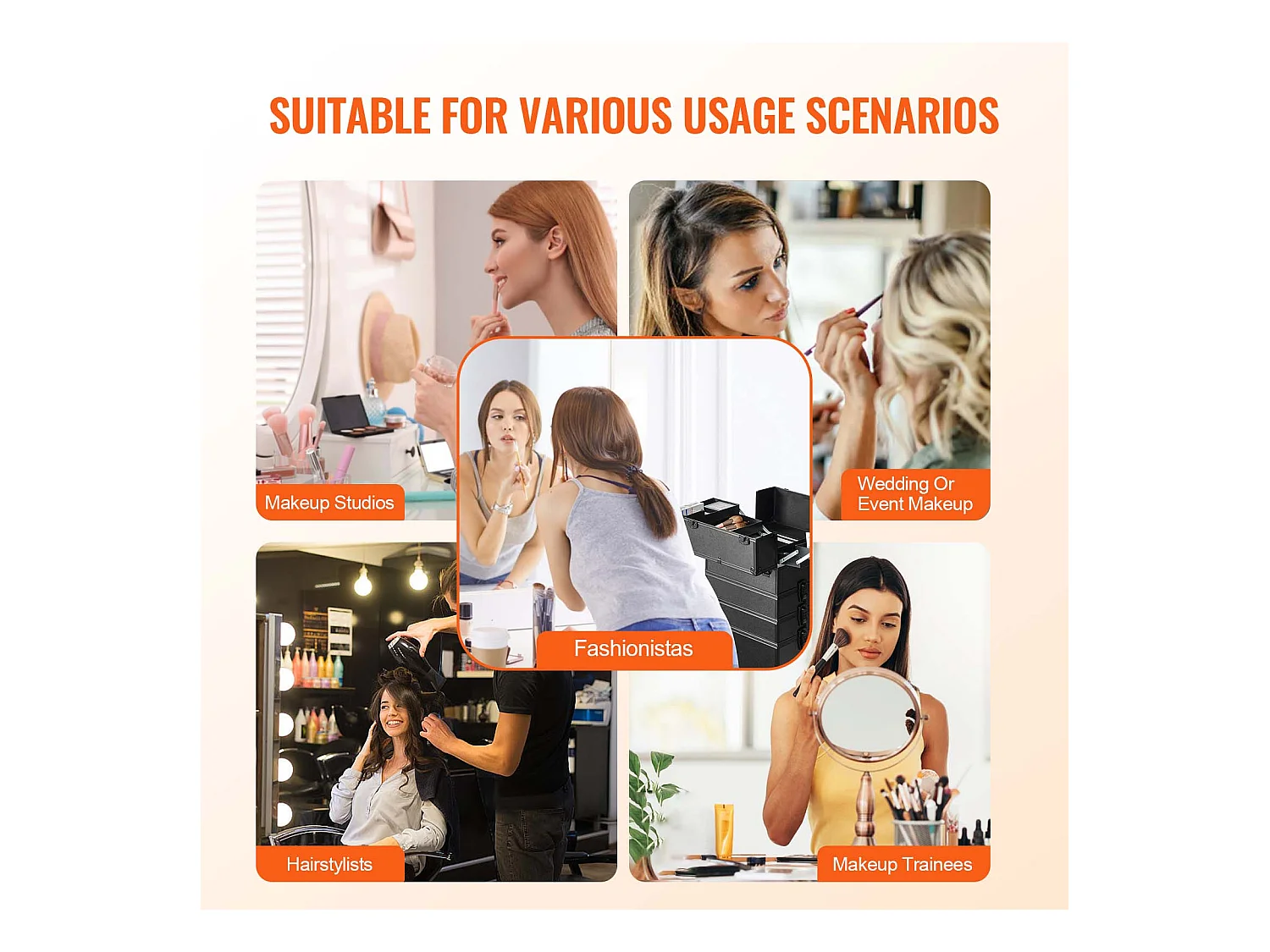 Valigia per il Trucco Professionale SucceBuy in Alluminio 5 in 1