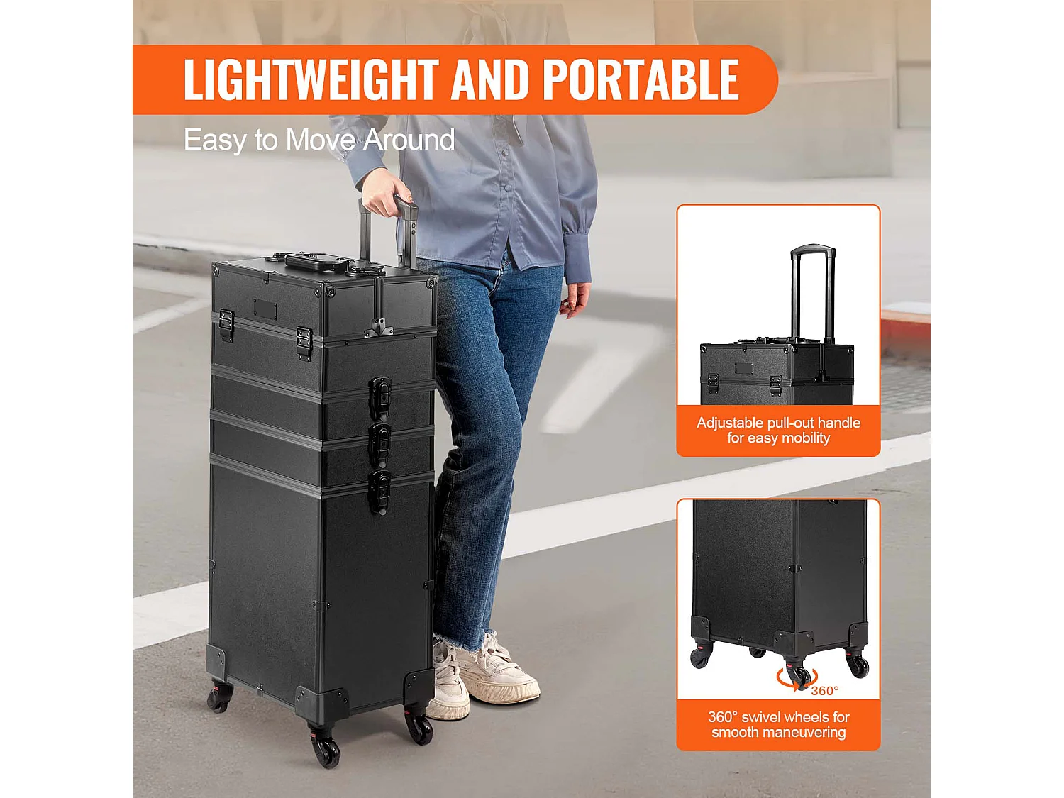 Mallette de Maquillage Professionnelle SucceBuy 5 en 1 en Aluminium