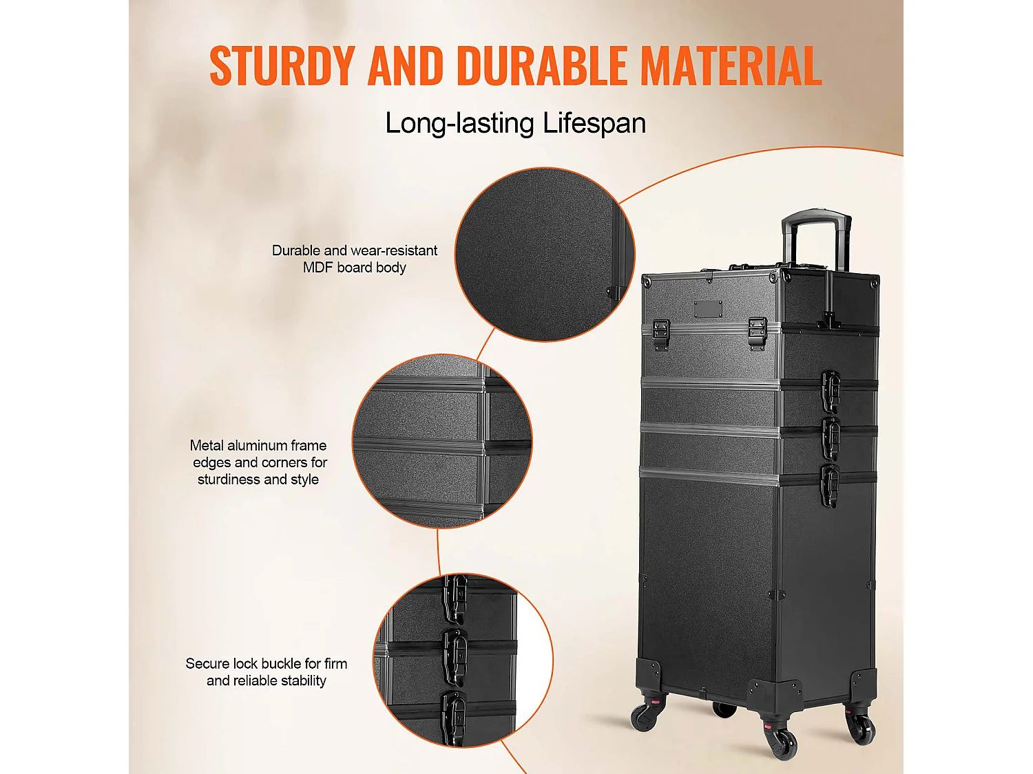 Mallette de Maquillage Professionnelle SucceBuy 5 en 1 en Aluminium