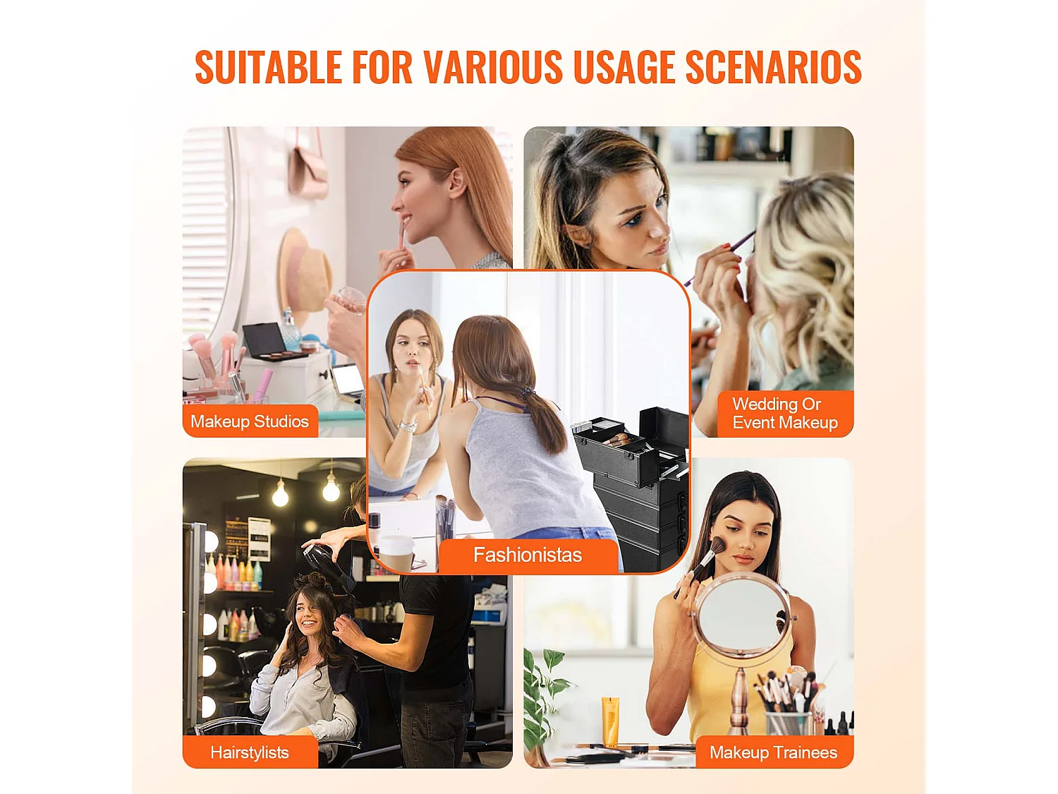 Mallette de Maquillage Professionnelle SucceBuy 5 en 1 en Aluminium