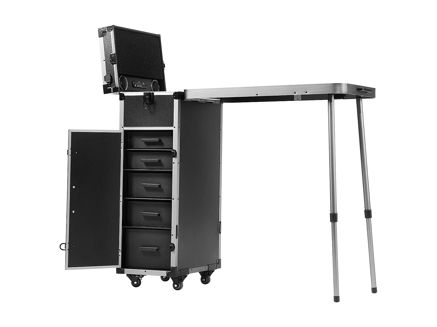 Mallette de Maquillage Professionnelle SucceBuy, Mallette à Cosmétiques en Aluminium avec Établi