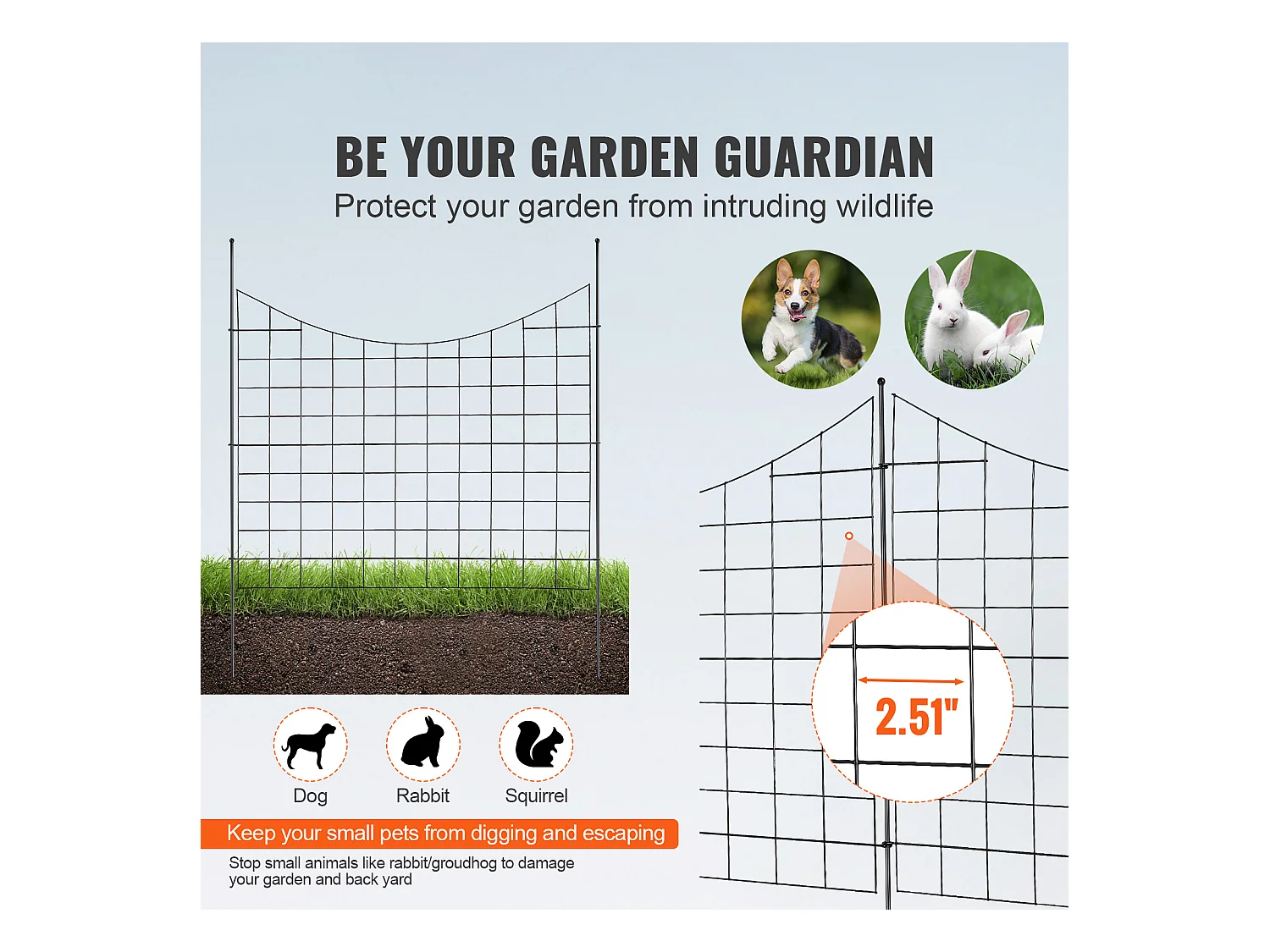 Clôture de Jardin SucceBuy 93x75 cm, Barrière Robuste pour Animaux, Lot de 5, pour Chien Cour Terrasse Extérieur