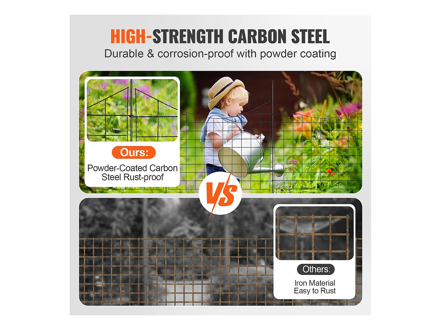 Clôture de Jardin SucceBuy 93x75 cm, Barrière Robuste pour Animaux, Lot de 5, pour Chien Cour Terrasse Extérieur