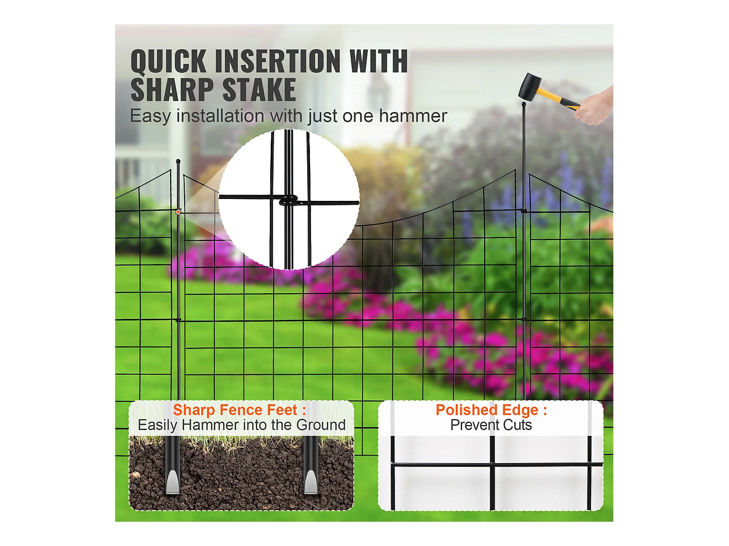 Clôture de Jardin SucceBuy 93x75 cm, Barrière Robuste pour Animaux, Lot de 5, pour Chien Cour Terrasse Extérieur