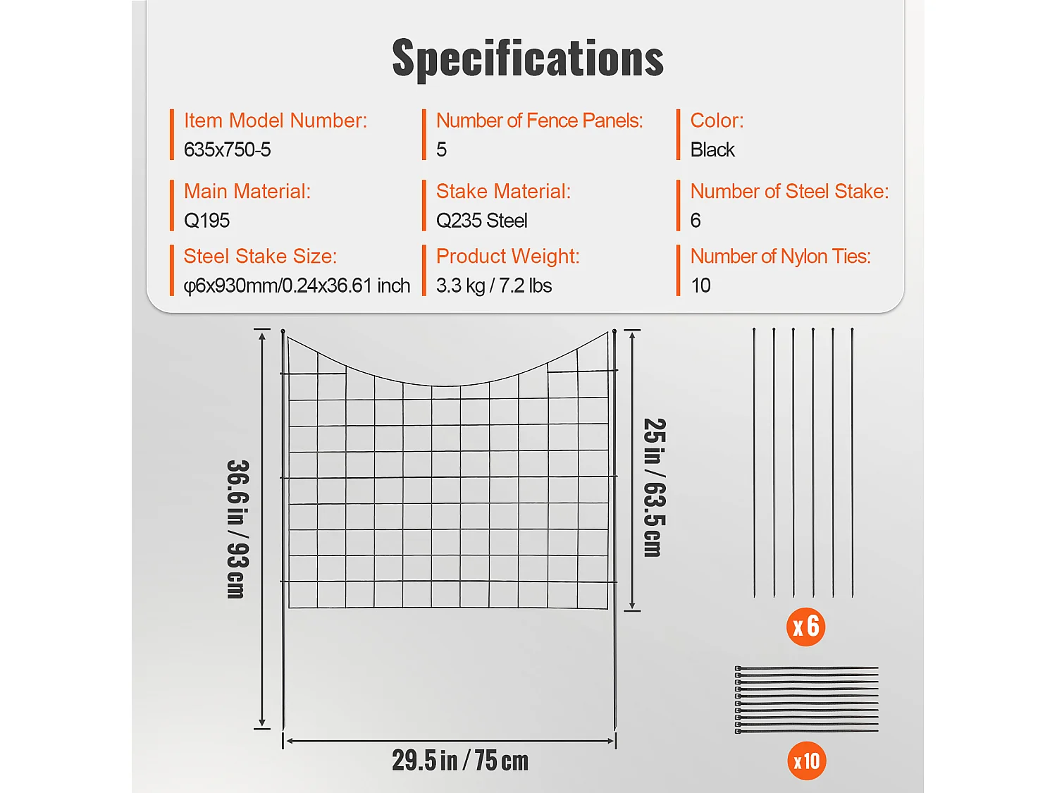 Clôture de Jardin SucceBuy 93x75 cm, Barrière Robuste pour Animaux, Lot de 5, pour Chien Cour Terrasse Extérieur