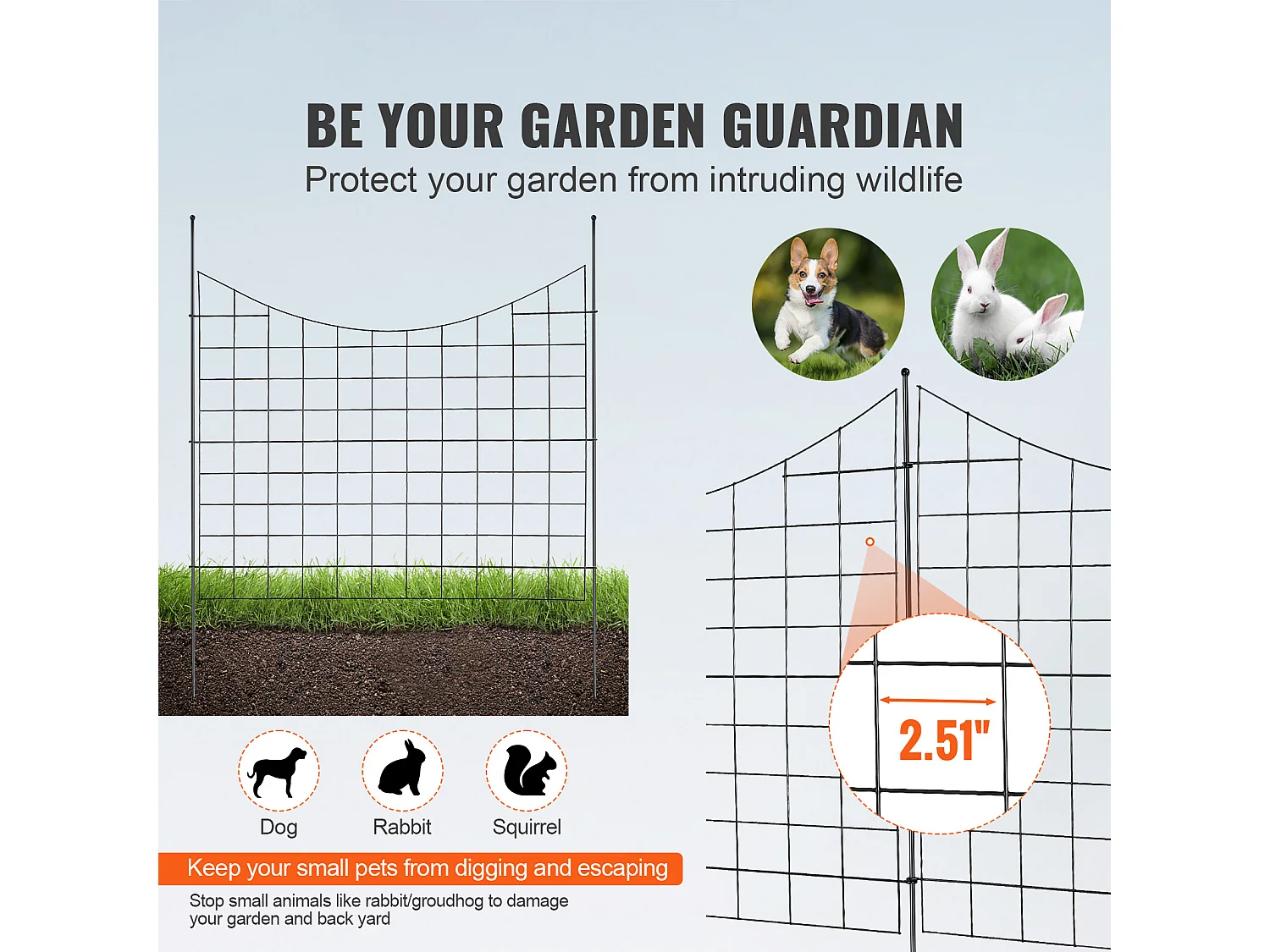 Clôture de Jardin SucceBuy 93x75 cm, Barrière Robuste pour Animaux, Lot de 5, pour Chien Cour Terrasse Extérieur