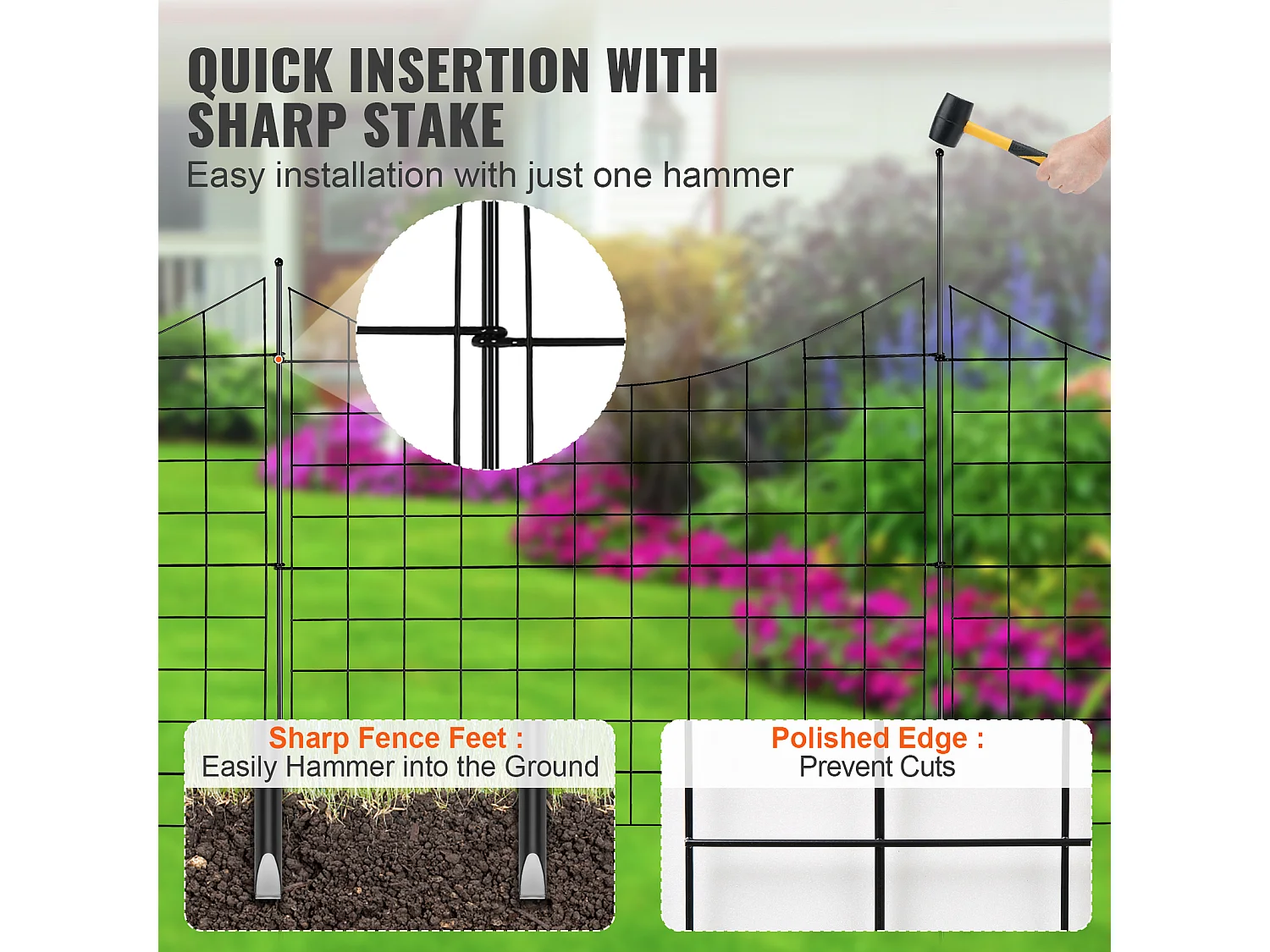 Clôture de Jardin SucceBuy 93x75 cm, Barrière Robuste pour Animaux, Lot de 5, pour Chien Cour Terrasse Extérieur