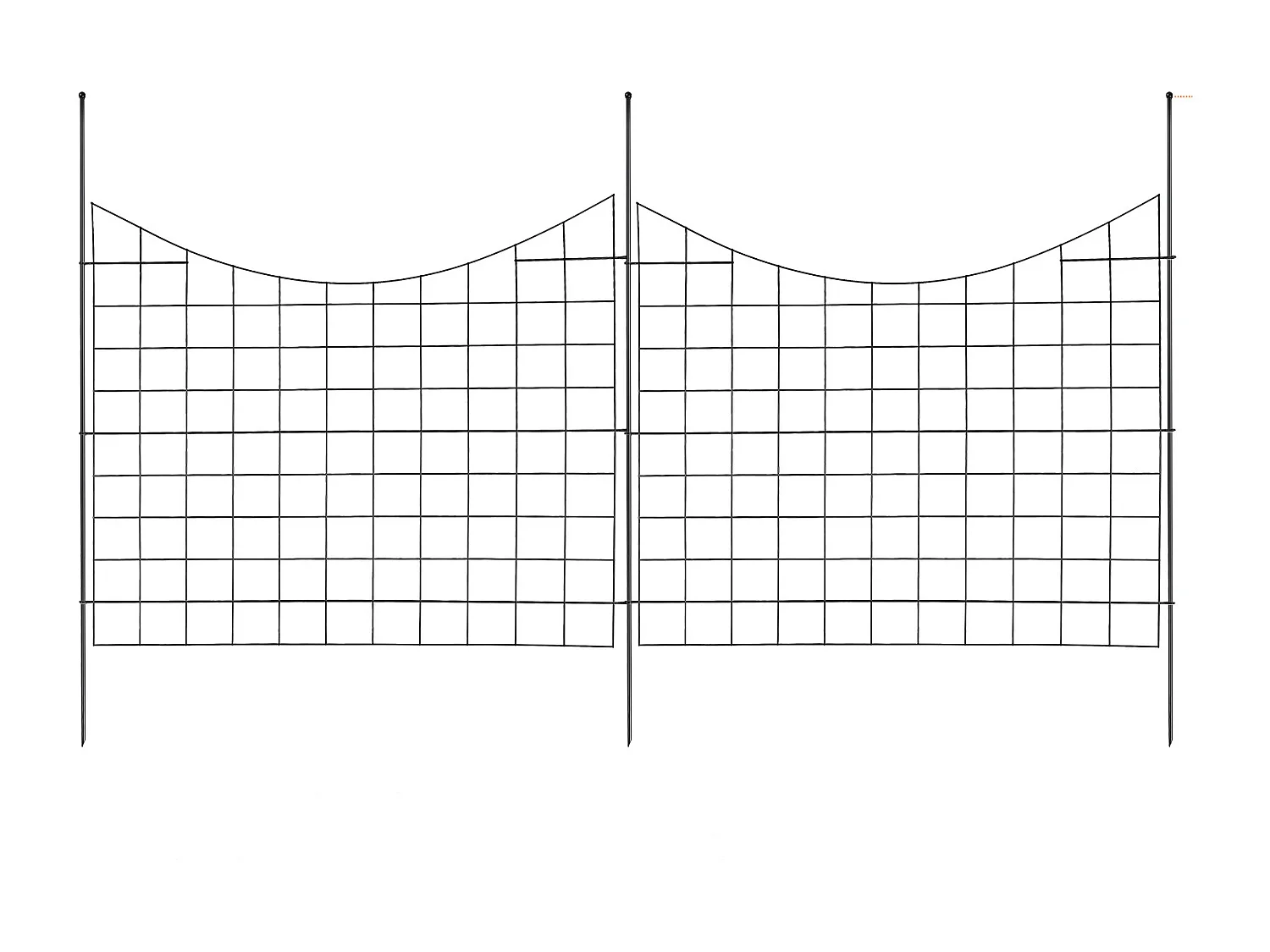 Clôture de Jardin SucceBuy 93x75 cm, Barrière Robuste pour Animaux, Lot de 5, pour Chien Cour Terrasse Extérieur