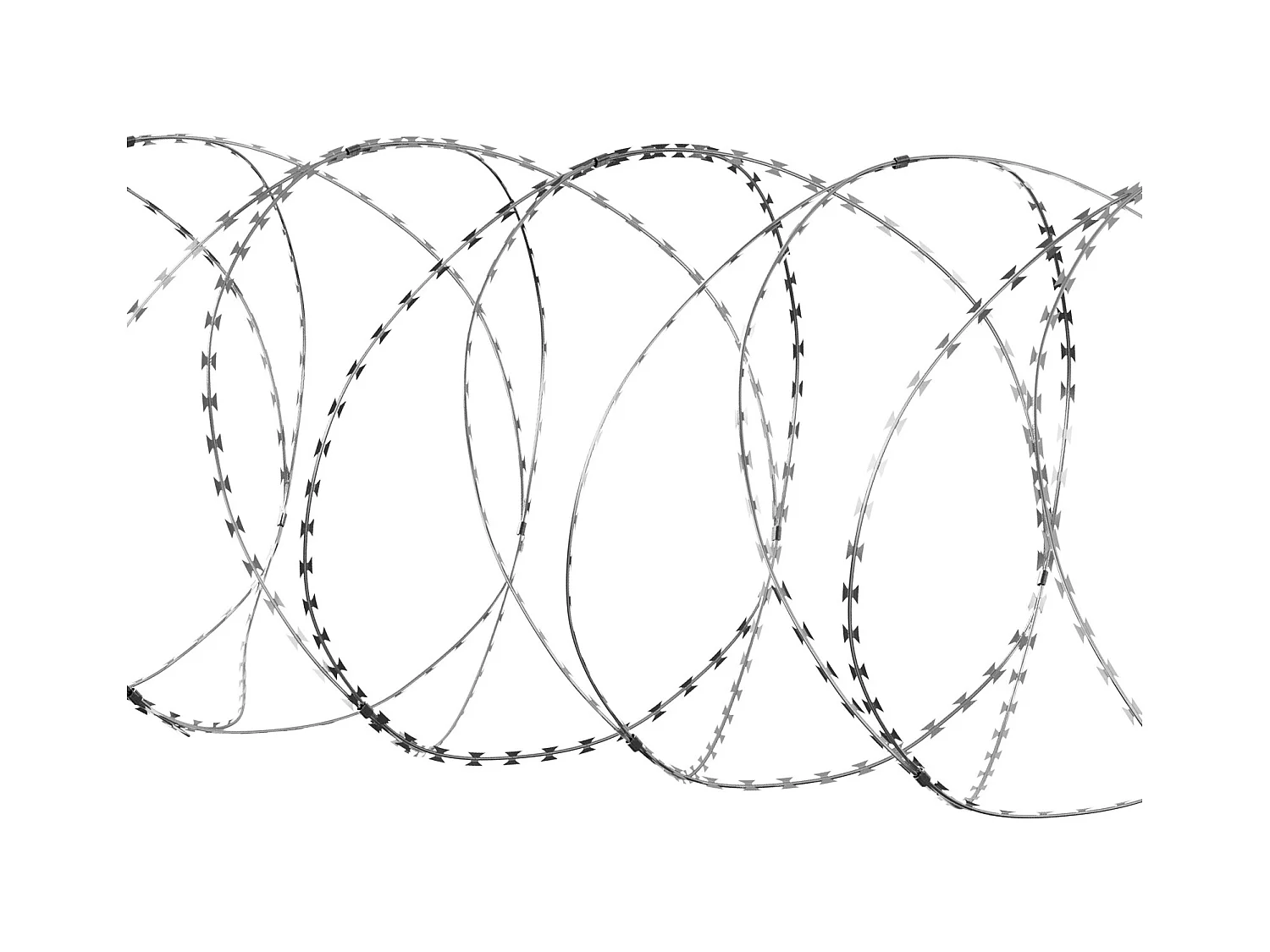 Fil de Rasoir SucceBuy, Fil de Fer Barbelé pour Rasoir 44.8 m 3 Rouleaux, Clôture en Fil de Rasoir Double Spirale