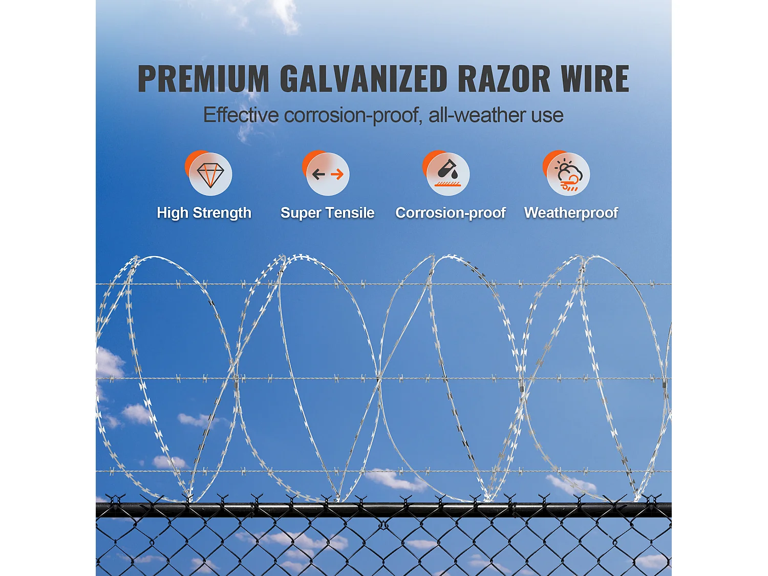 Rasiermesser SucceBuy- Draht, Barbes Stahlblech - Draht für Rasiermesser 44.8 m 3 Rollen, Doppelleitungs - Rasiermesserdrahtzaun