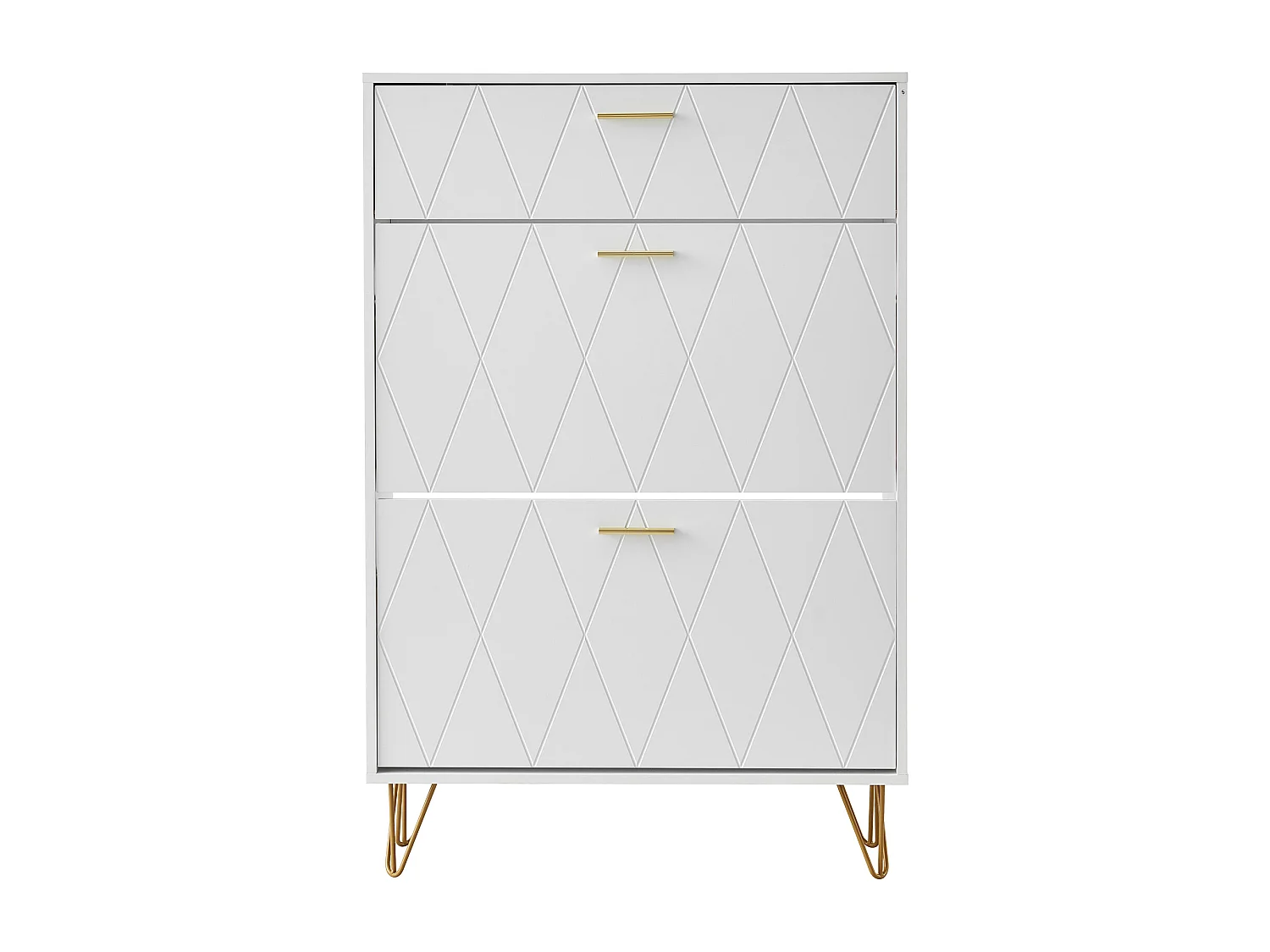 Meuble à Chaussures, SucceBuy Meuble à Chaussures avec 3 Tiroirs Rabattables, Rangement pour Entrée, Couloir