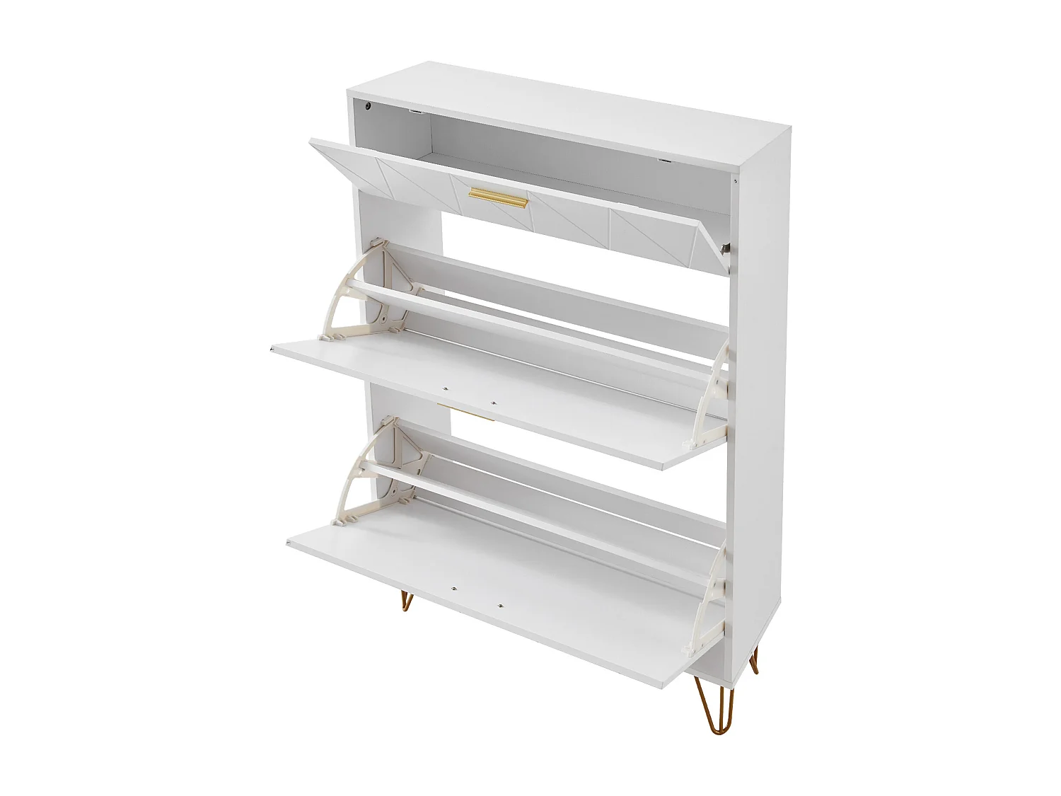 Meuble à Chaussures, SucceBuy Meuble à Chaussures avec 3 Tiroirs Rabattables, Rangement pour Entrée, Couloir