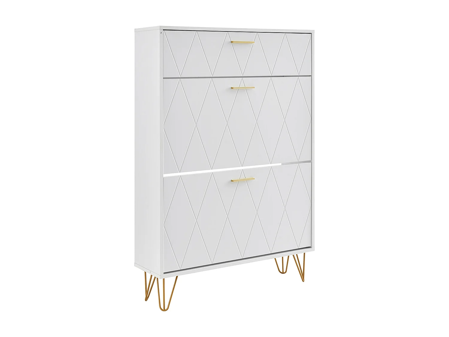 Meuble à Chaussures, SucceBuy Meuble à Chaussures avec 3 Tiroirs Rabattables, Rangement pour Entrée, Couloir