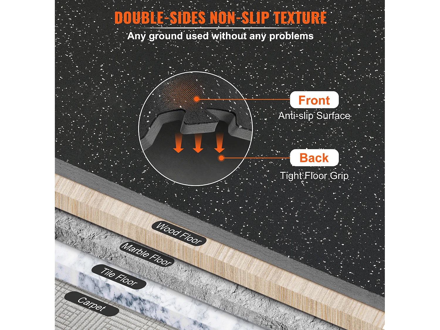 Tapis de Sol à Emboîtement SucceBuy Dalles de Sol pour Fitness 25 Pièces 1/2" D'épaisseur 24" x 24"