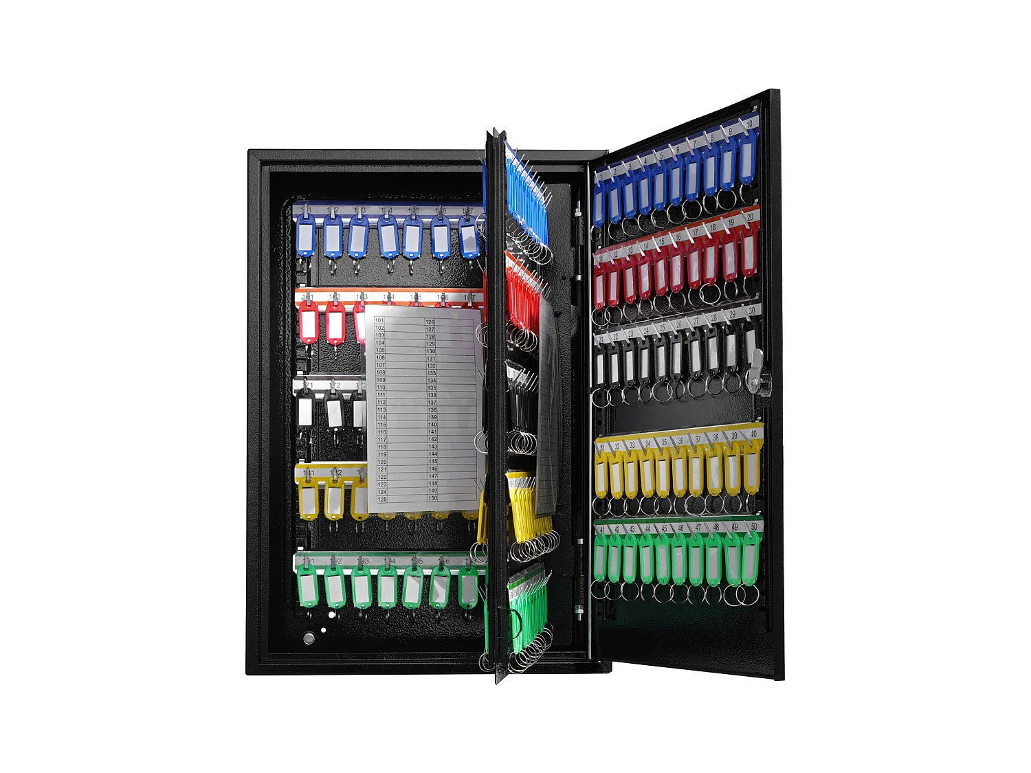 Armario para llaves SucceBuy Gabinete para 200 Llaves Caja de Seguridad Ajustable con Etiquetas de Colores