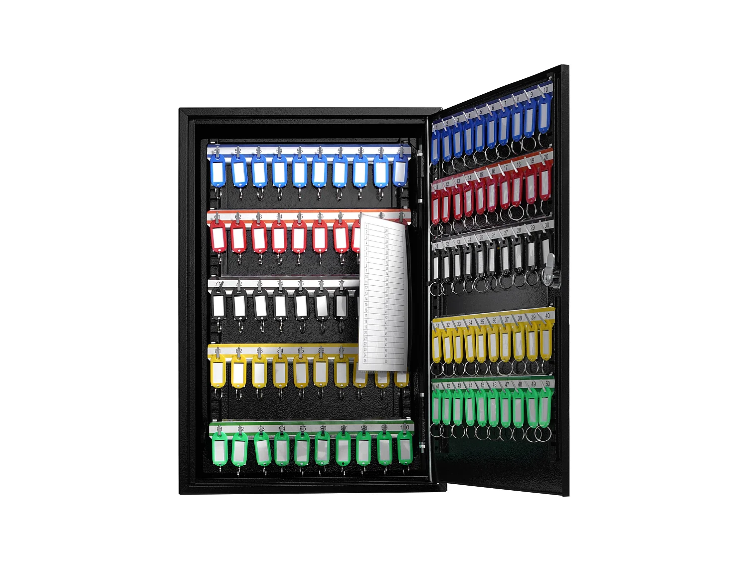 Armario para llaves SucceBuy Gabinete para 200 Llaves Caja de Seguridad Ajustable con Etiquetas de Colores