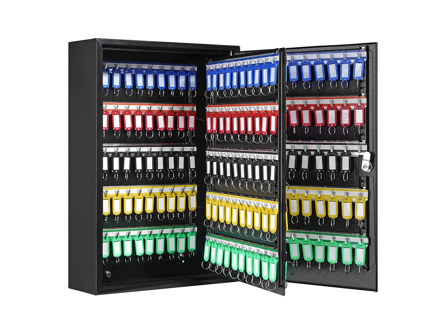 Armario para llaves SucceBuy Gabinete para 200 Llaves Caja de Seguridad Ajustable con Etiquetas de Colores