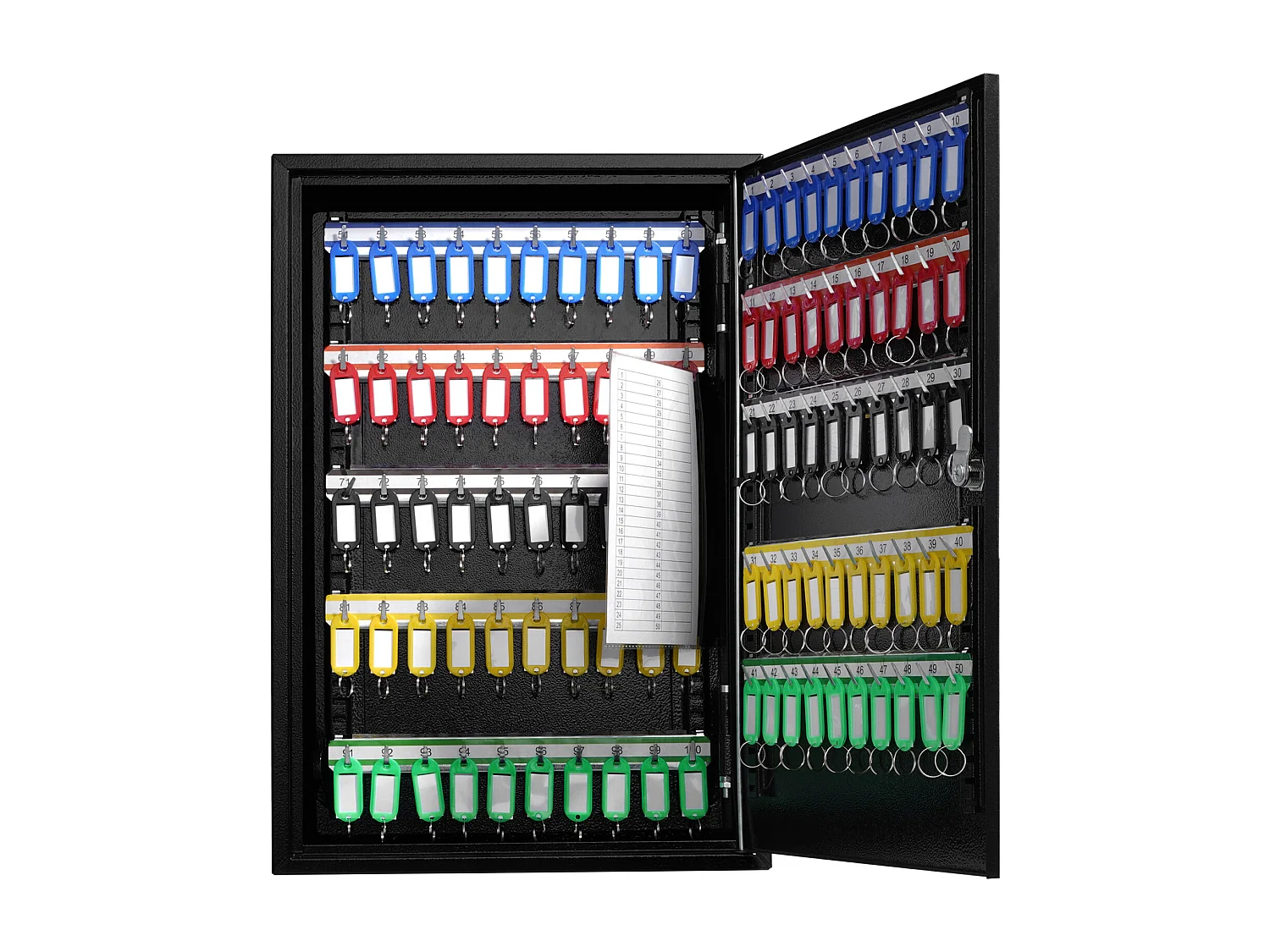 Schlüsselkasten für 200 Schlüssel SucceBuy, Verstellbarer Schlosskasten mit Farbigen Etiketten