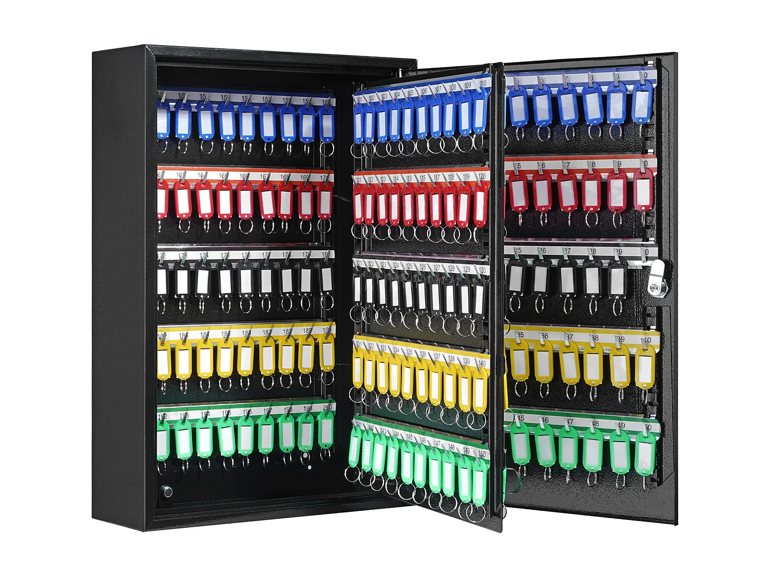 Schlüsselkasten für 200 Schlüssel SucceBuy, Verstellbarer Schlosskasten mit Farbigen Etiketten