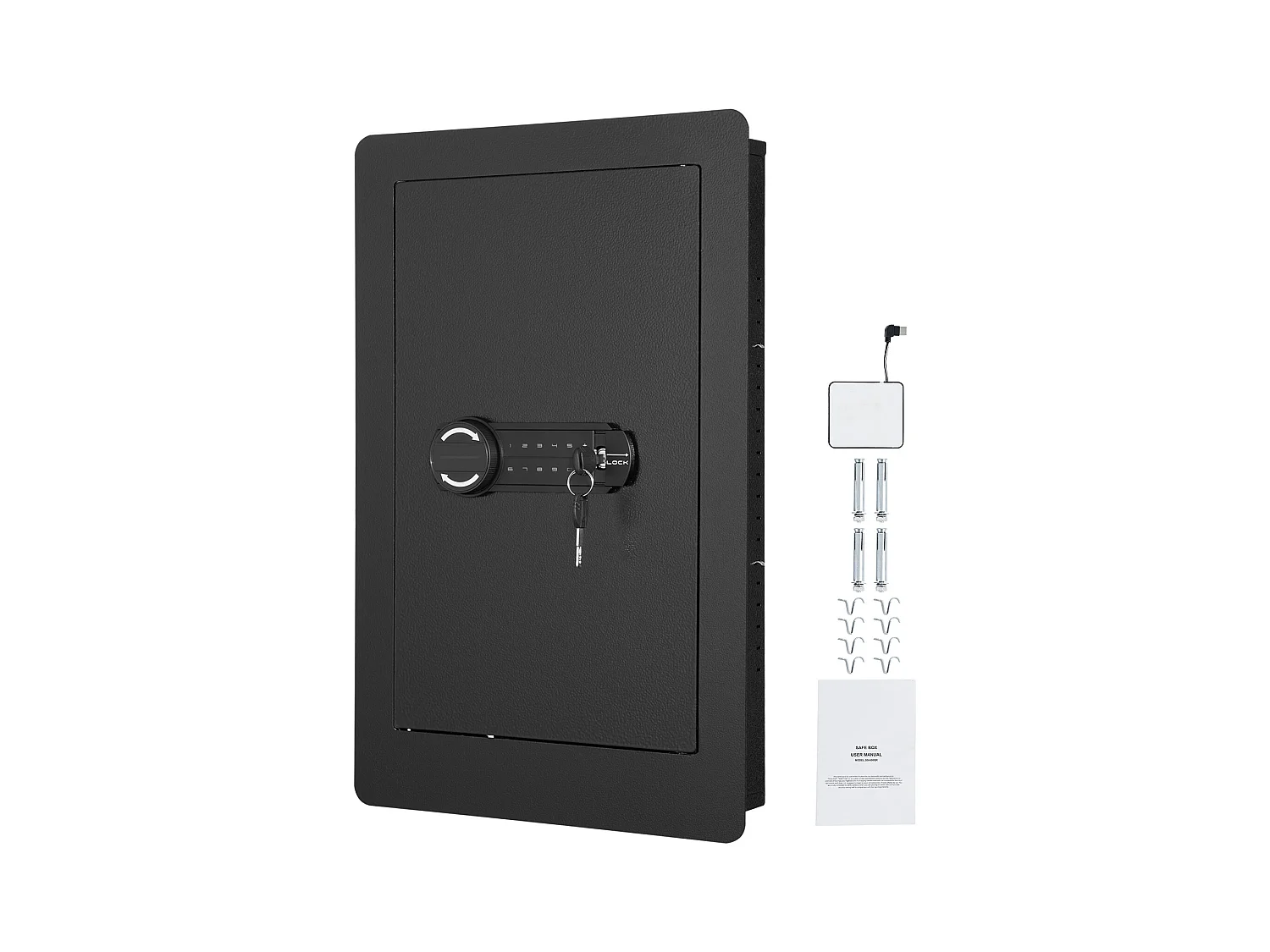 Hoher Wandsafe SucceBuy 65cm mit 3 Versteckten Ebenen, mit Tastenfeld, Regalen und Schlüsselhaltern