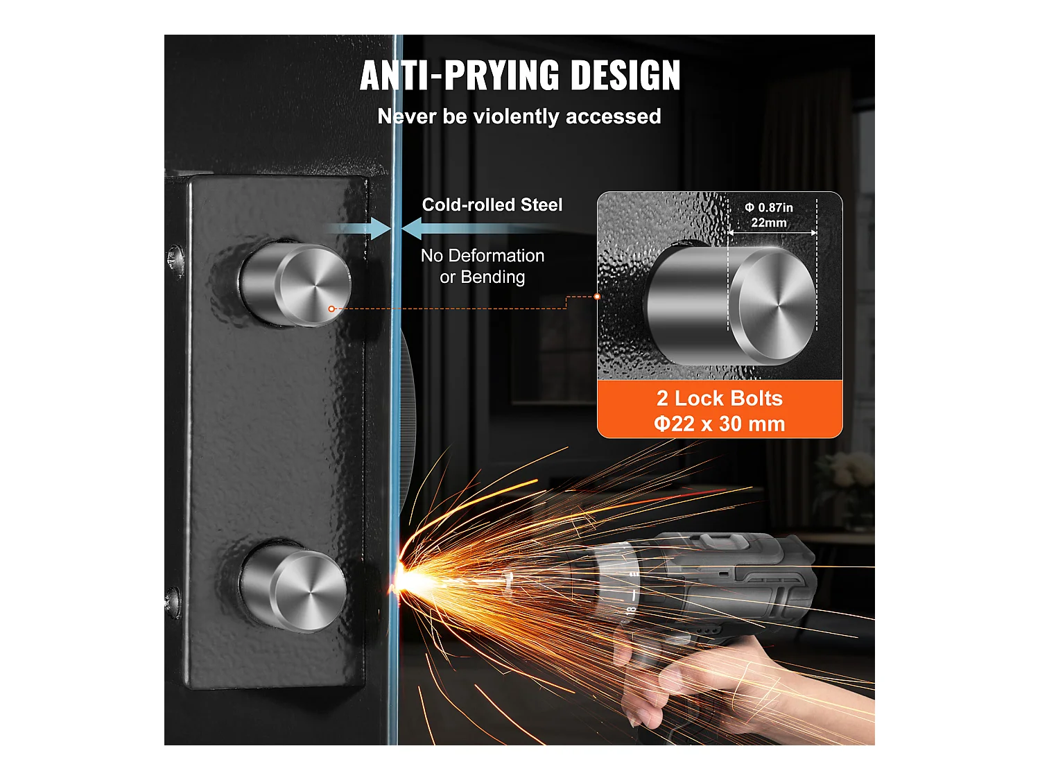 Hoher Wandsafe SucceBuy 65cm mit 3 Versteckten Ebenen, mit Tastenfeld, Regalen und Schlüsselhaltern