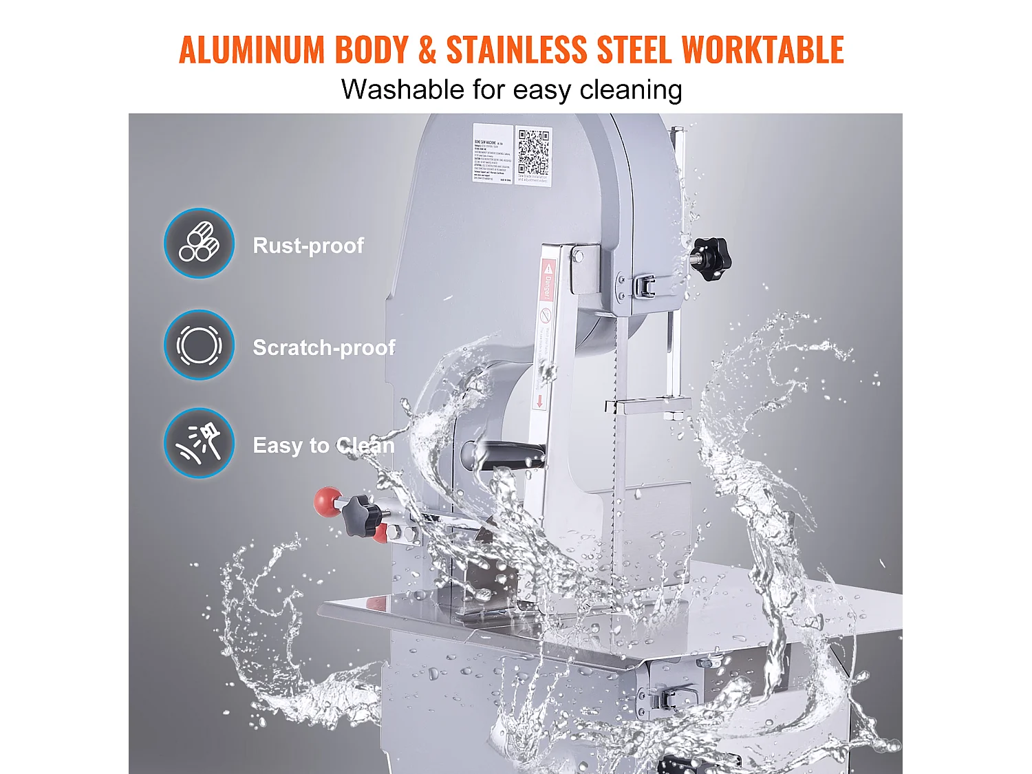 Scie à Ruban Électrique Commerciale pour Viande SucceBuy 1100 W, Machine à Scier les Os en Acier Inoxydable