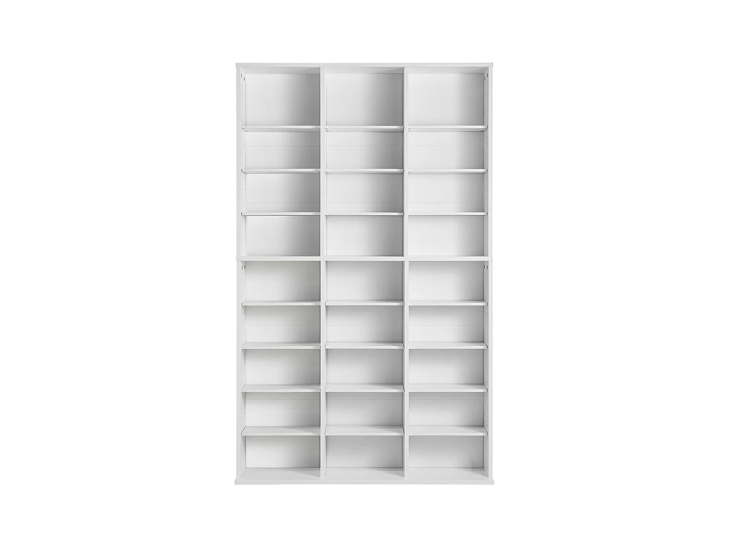 Vitrine, SucceBuy Meuble de Rangement Multimédia à 9 Niveaux, Étagère DVD Réglable pour 756 CD, Blanc