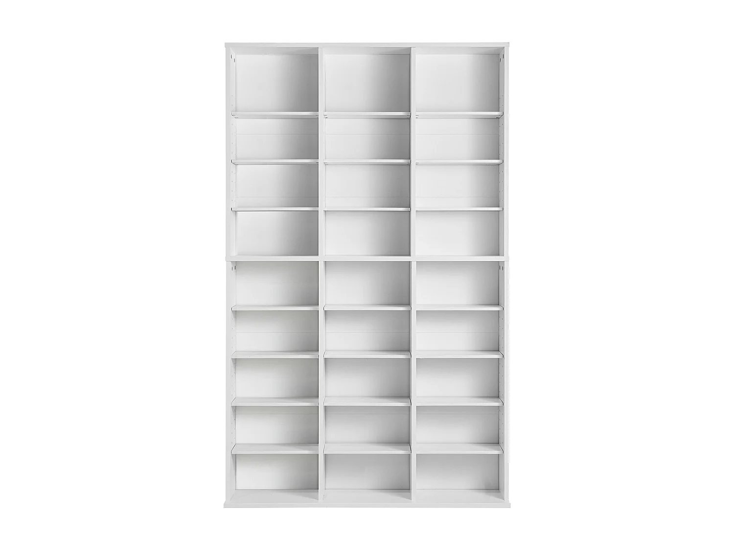 Vitrine, SucceBuy Meuble de Rangement Multimédia à 9 Niveaux, Étagère DVD Réglable pour 756 CD, Blanc
