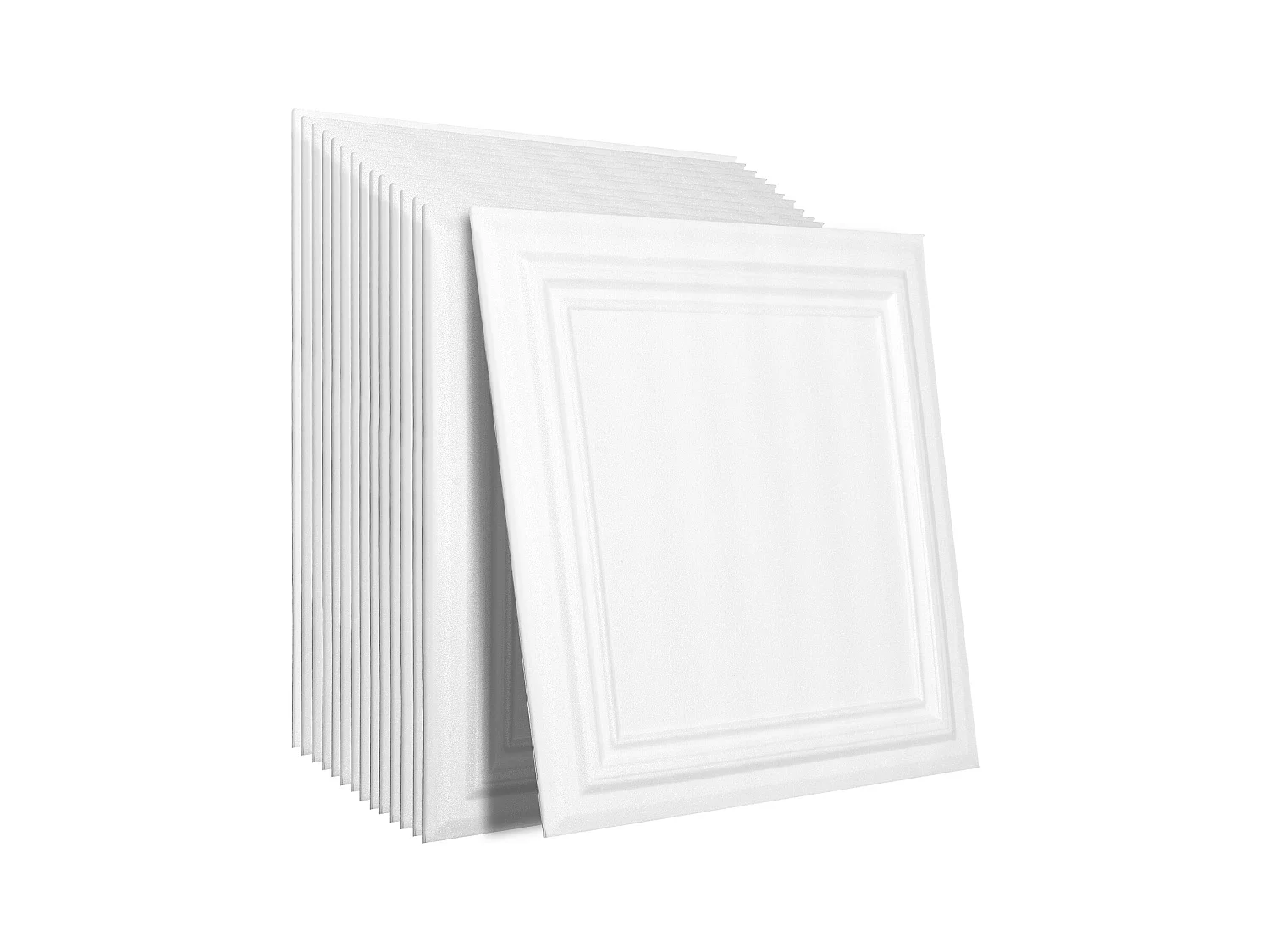 Carreaux Autocollants PS SucceBuy Carreaux de Plafond, Paquet de 96, 50.8 CM x 50.8 CM, Polystyrène, Installation Facile, À Coller