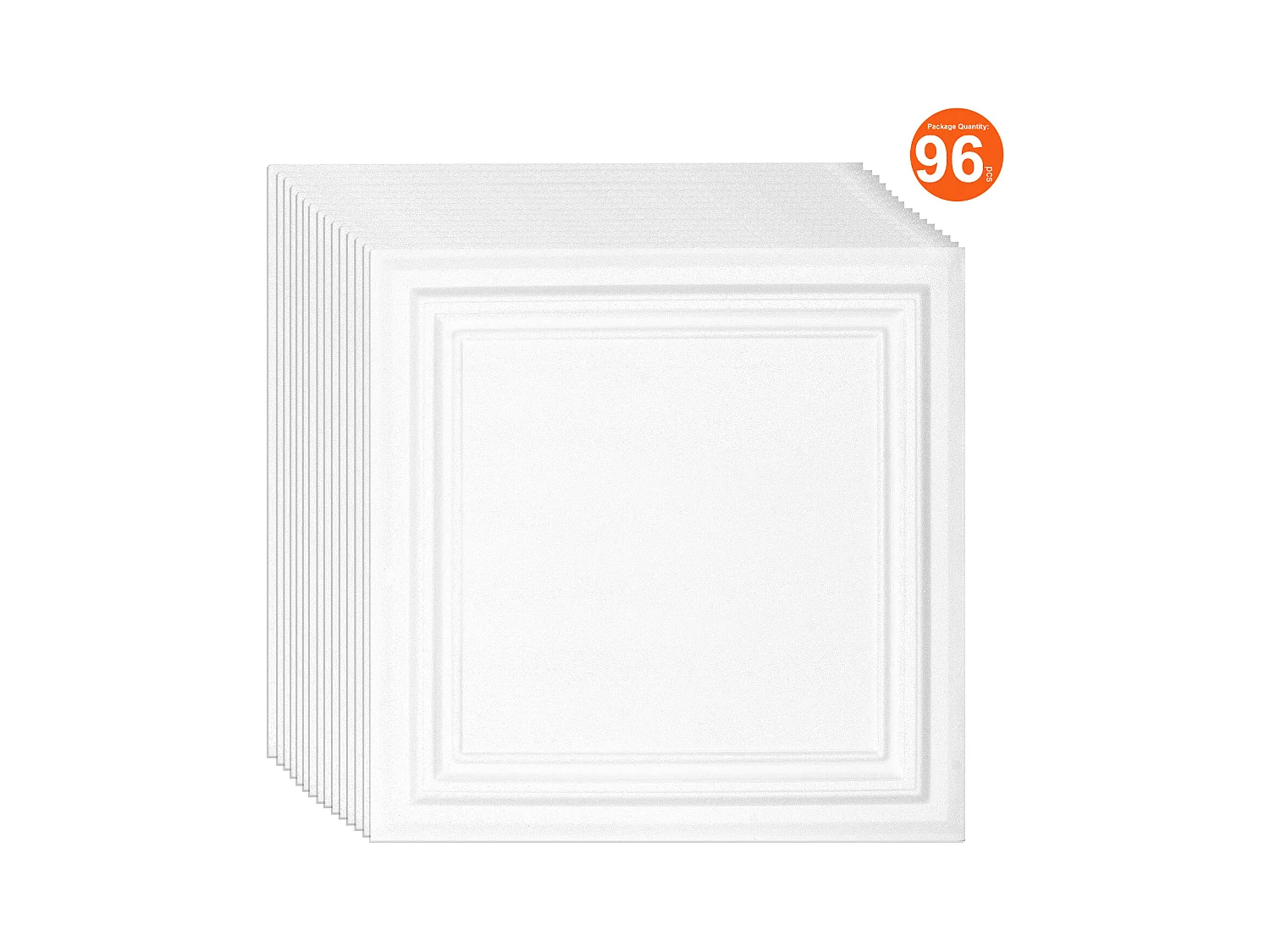 Carreaux Autocollants PS SucceBuy Carreaux de Plafond, Paquet de 96, 50.8 CM x 50.8 CM, Polystyrène, Installation Facile, À Coller