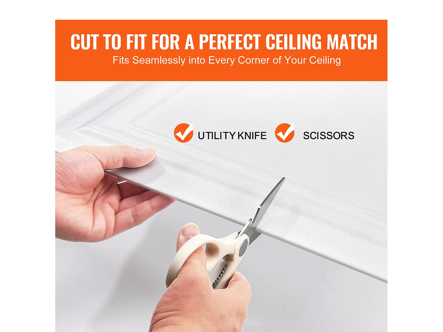 Carreaux Autocollants PS SucceBuy Carreaux de Plafond, Paquet de 96, 50.8 CM x 50.8 CM, Polystyrène, Installation Facile, À Coller