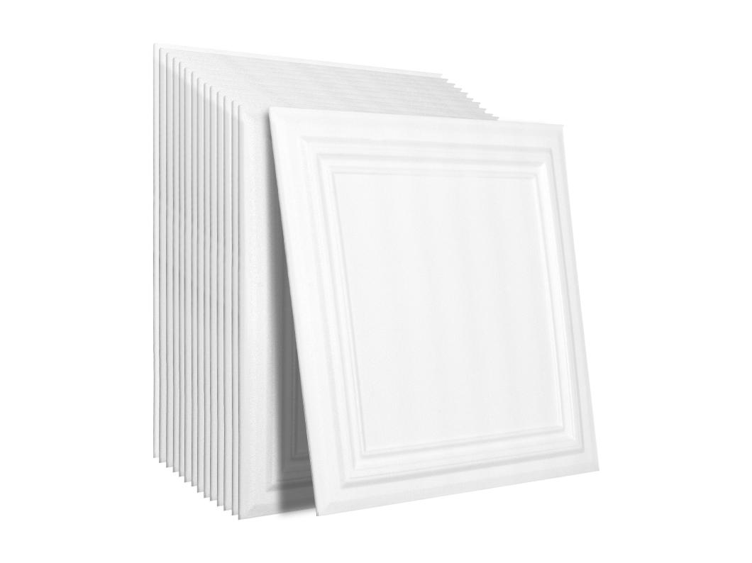 Carreaux Autocollants PS SucceBuy Carreaux de Plafond, Paquet de 96, 50.8 CM x 50.8 CM, Polystyrène, Installation Facile, À Coller