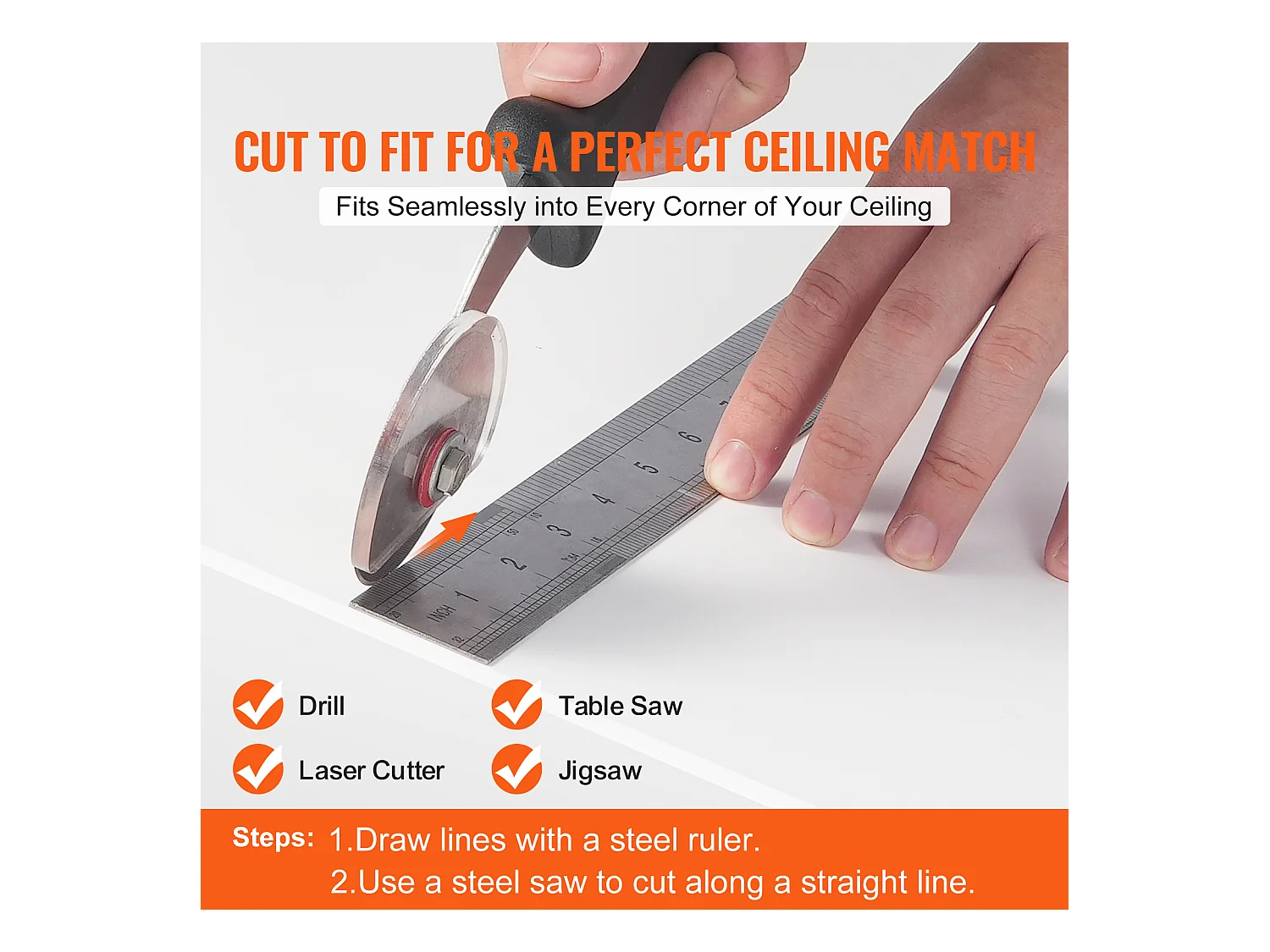 PVC Selbstklebende Kacheln SucceBuy Deckenplatten, Lot von 10, 60.96CM x 121.92CM, PVC Schaum, Feuerschutz, Weiß