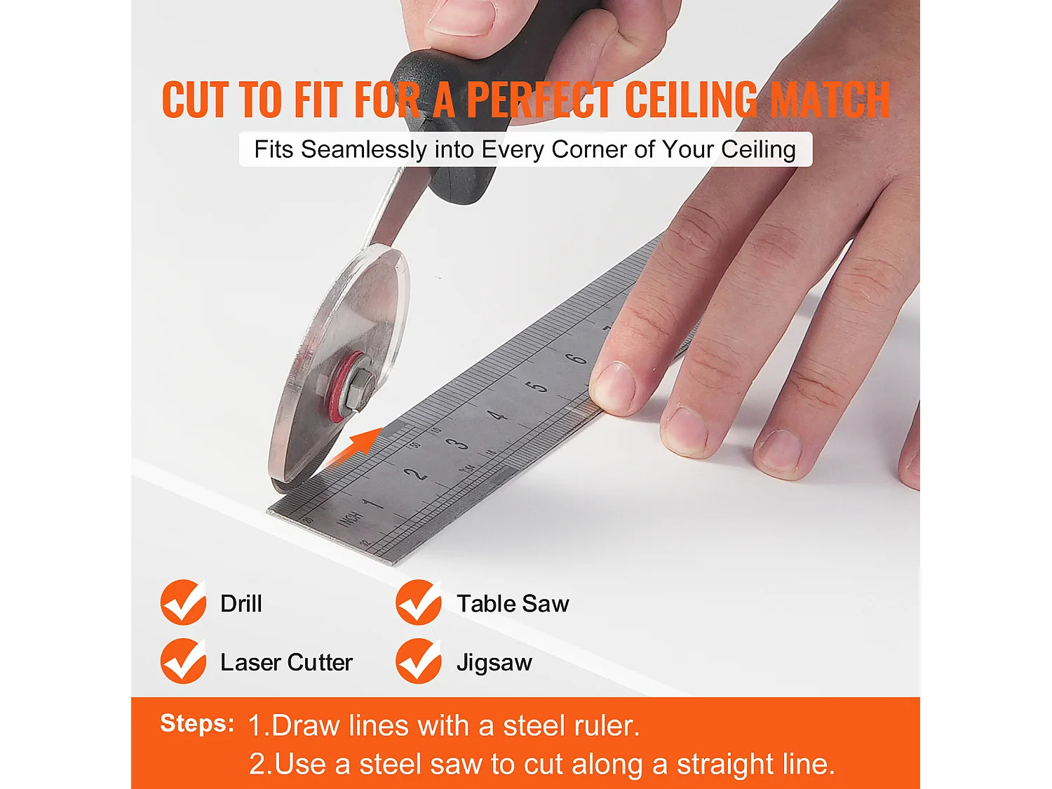 Carreaux Autocollants PVC SucceBuy Dalles de Plafond, Lot de 10, 60.96CM x 121.92CM, Mousse PVC, Coupe-Feu, Blanc