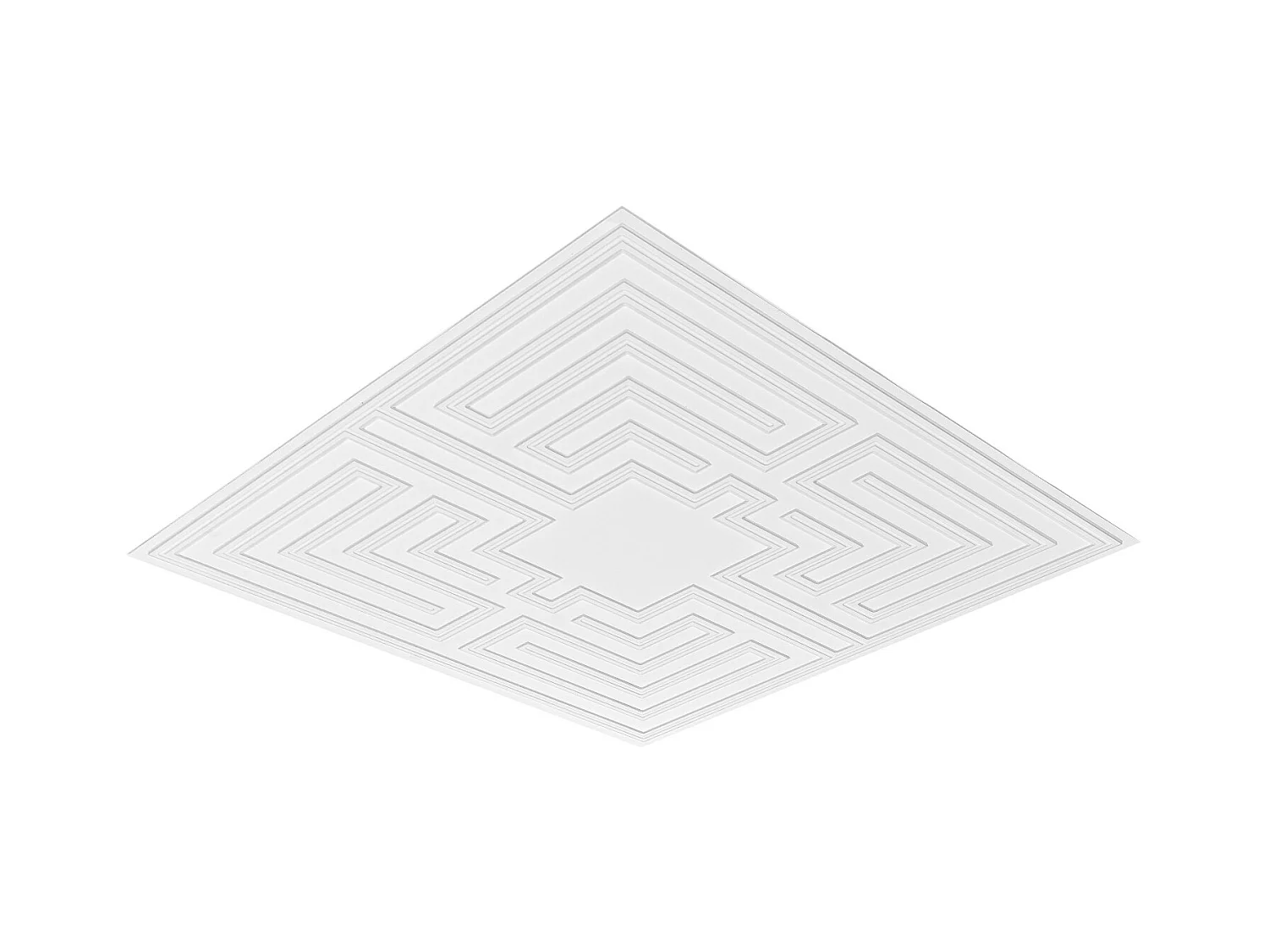 Carreaux Autocollants PVC SucceBuy Dalles de Plafond Pack de 12 24 x 24 PVC Installation Facile Blanc Eco Pattern