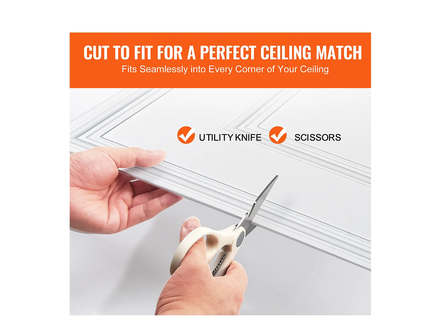 Carreaux Autocollants PVC SucceBuy Carreaux de Plafond Paquet de 12 24" x 24" PVC Installation Facile Blanc Géométrique