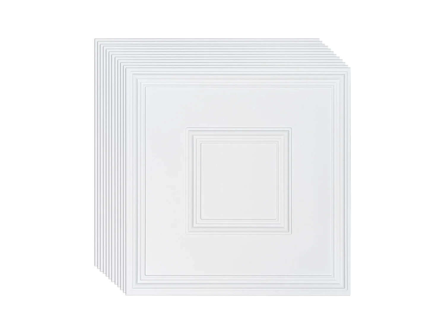 Carreaux Autocollants PVC SucceBuy Carreaux de Plafond Paquet de 12 24" x 24" PVC Installation Facile Blanc Géométrique