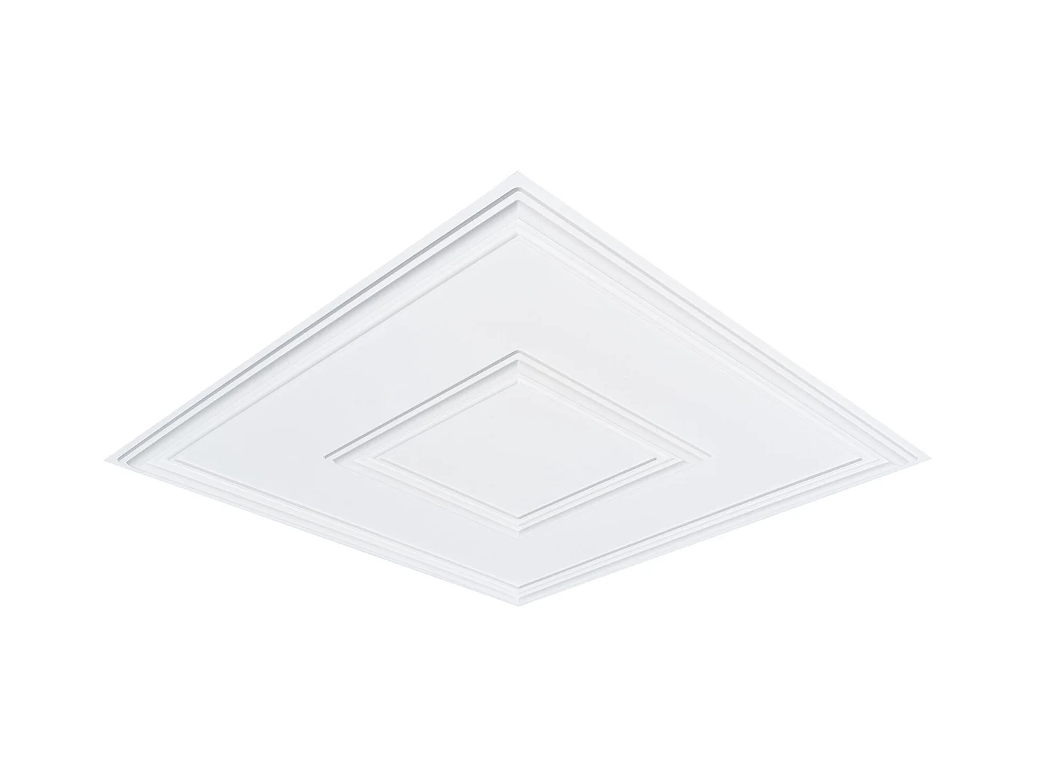 Carreaux Autocollants PVC SucceBuy Carreaux de Plafond Paquet de 12 24" x 24" PVC Installation Facile Blanc Géométrique