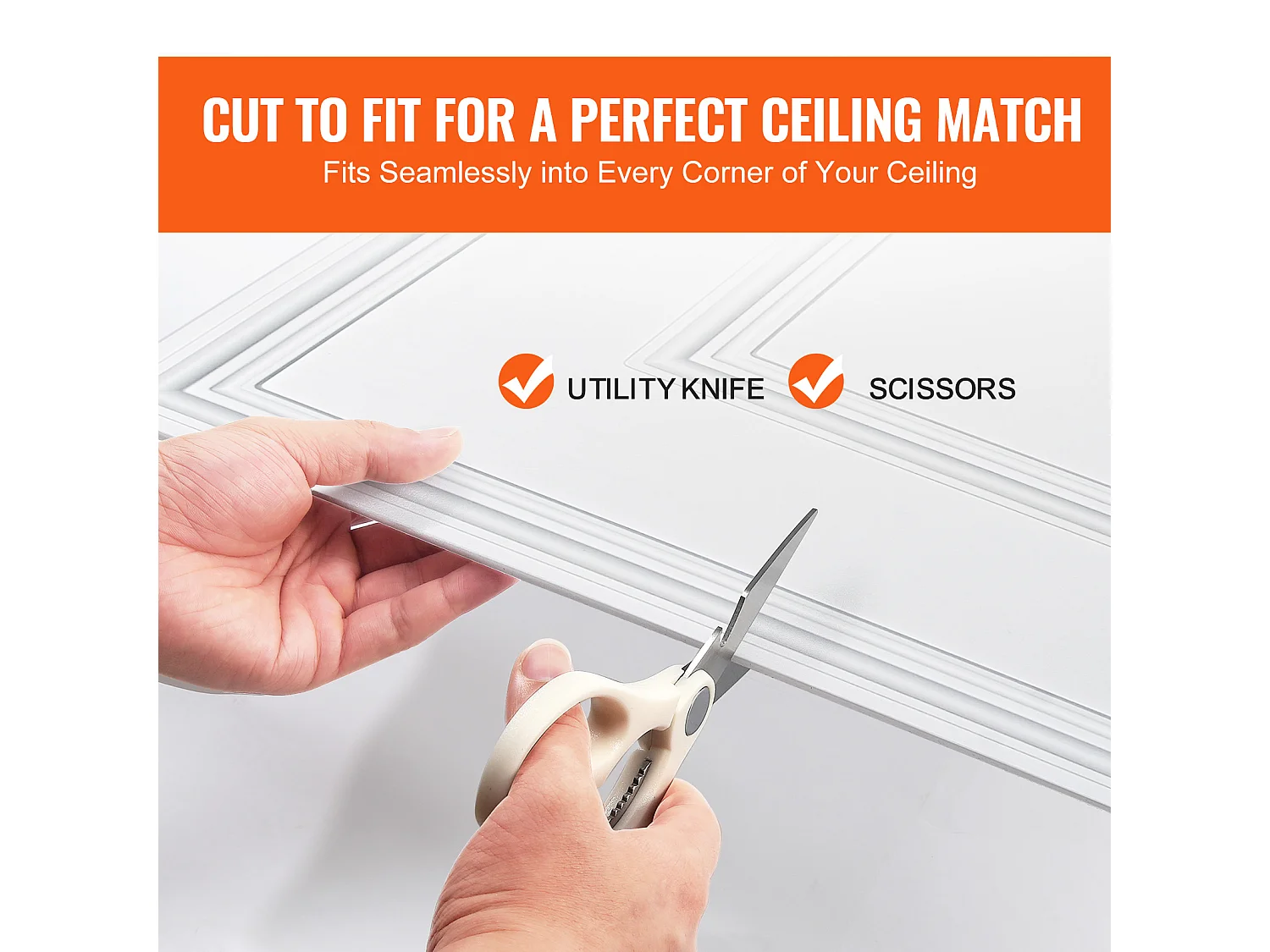 Carreaux Autocollants PVC SucceBuy Carreaux de Plafond Paquet de 12 24" x 24" PVC Installation Facile Blanc Géométrique