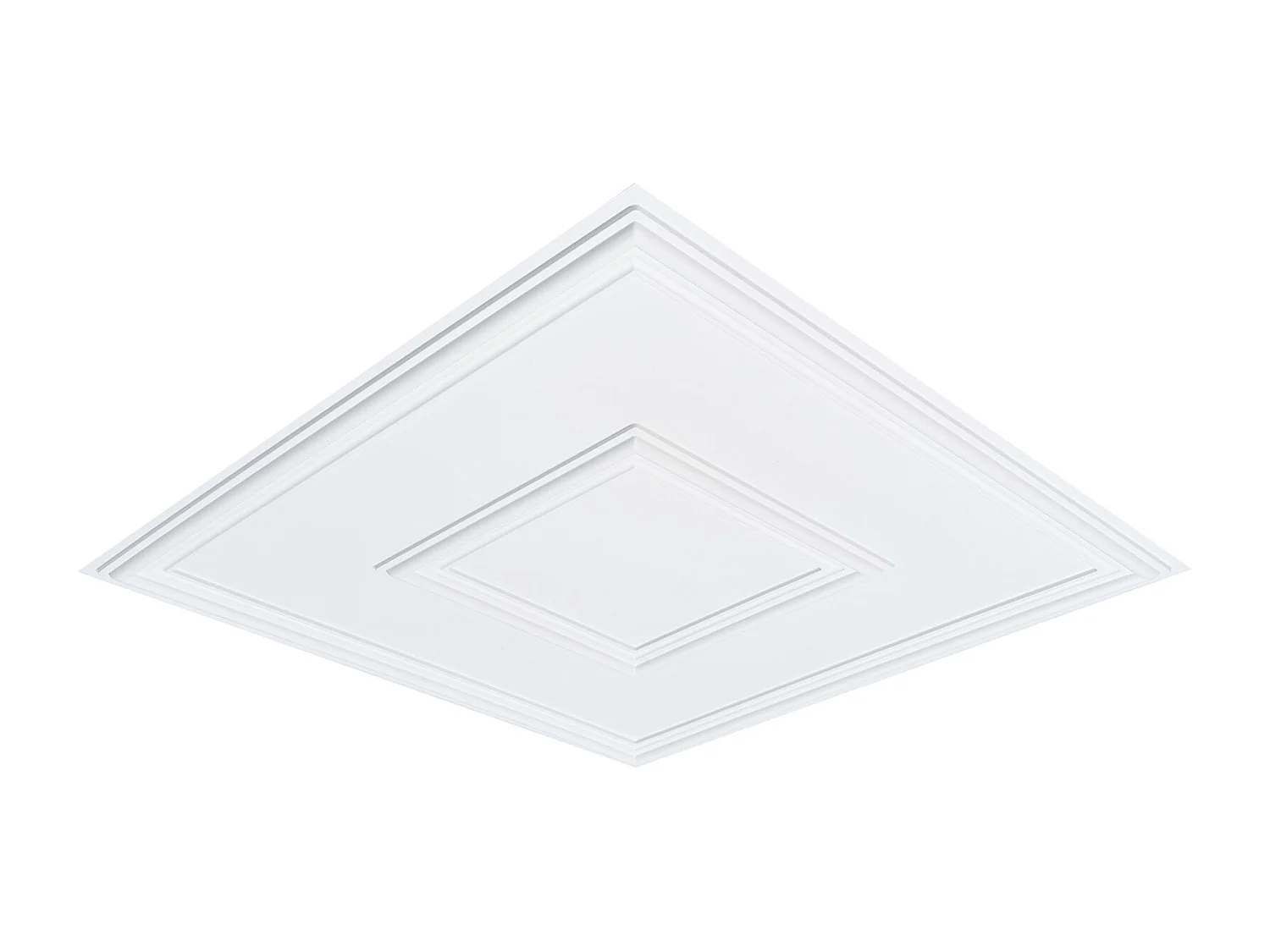 Carreaux Autocollants PVC SucceBuy Carreaux de Plafond Paquet de 12 24" x 24" PVC Installation Facile Blanc Géométrique